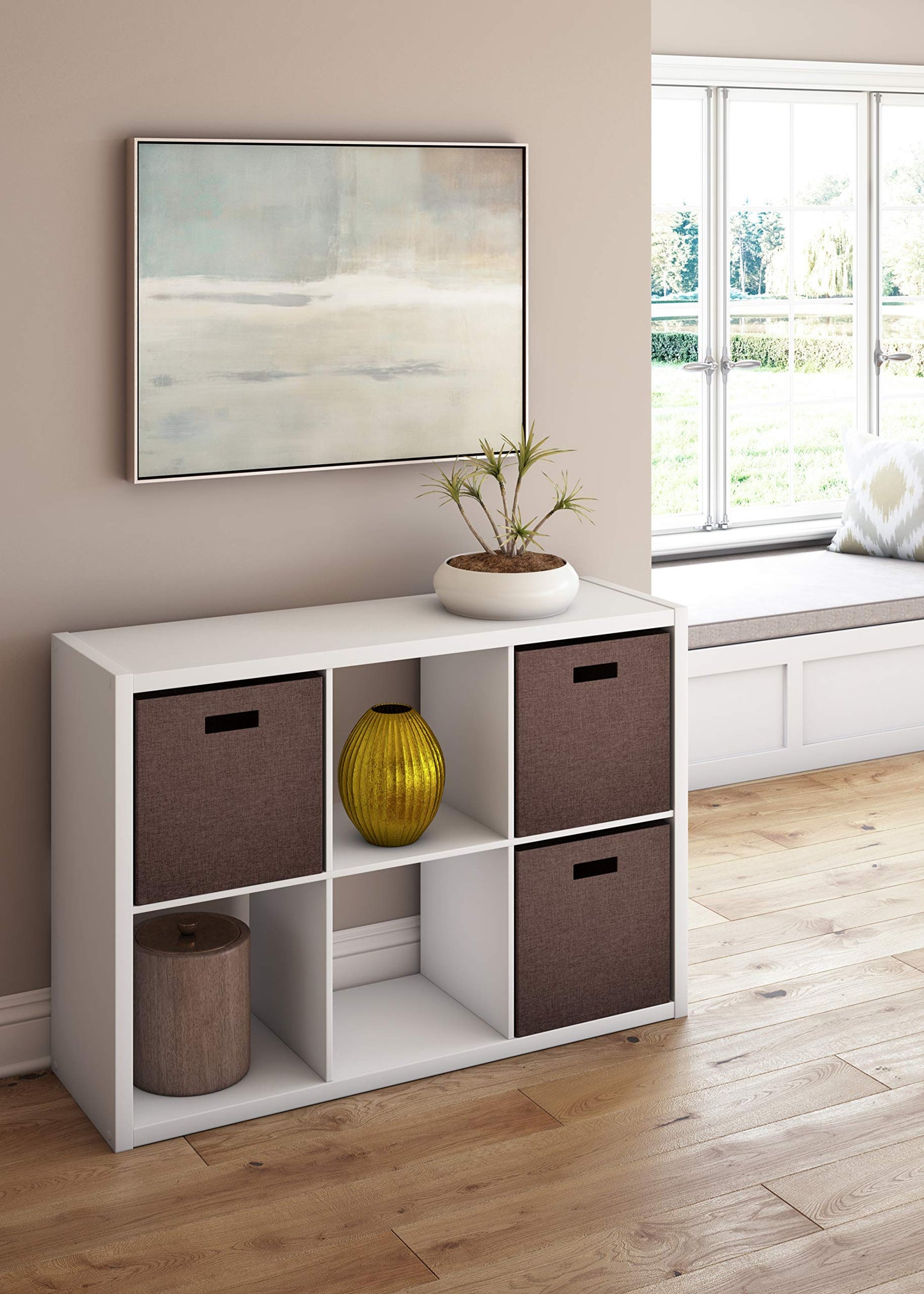 ClosetMaid 6 Cube Storage Shelf Organizer Bookshelf with Open Back, Vertical or Horizontal, Easy Assembly, Wood, White Finish