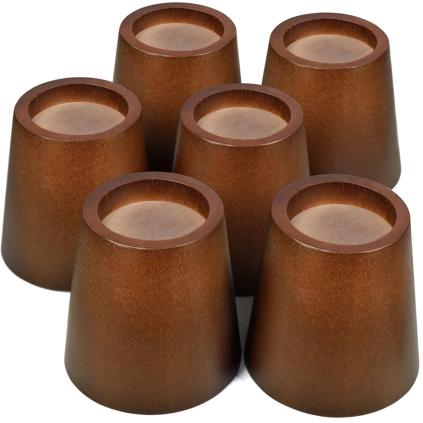 Sopicoz Wooden Bed Risers 3 Inch Round Furniture Risers Set of 6, Heavy Duty Wood Bed Lifts Risers for Bed Frame, Table, Sofa, Couch, Desk, Dresser