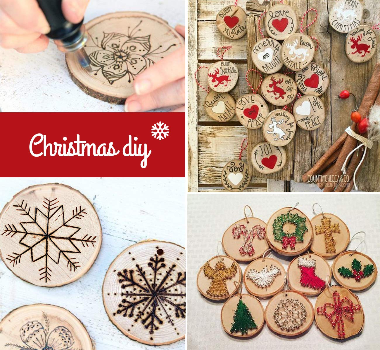 ilauke Natural Wood Slices 30Pcs 3.1''-3.5'' Unfinished Wood Crafts with Pre-drilled Hole, Wood Slices Ornaments for DIY Rustic Christmas Crafts Wooden Circles Coasters Wedding Decor, 33 Feet Twine