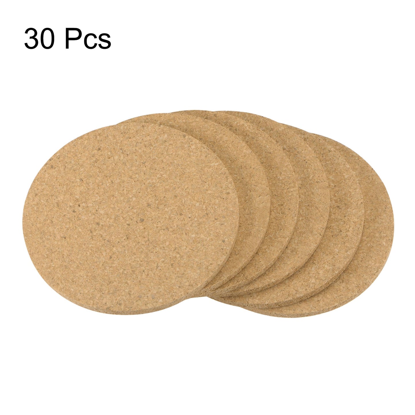 uxcell Cork Coasters Wooden Trivet Drinks Mats, Round 3.5 Inch Diameter, 0.16 Inch Thick for Home Bar Kitchen Restaurant Lab, Yellow, Pack of 30