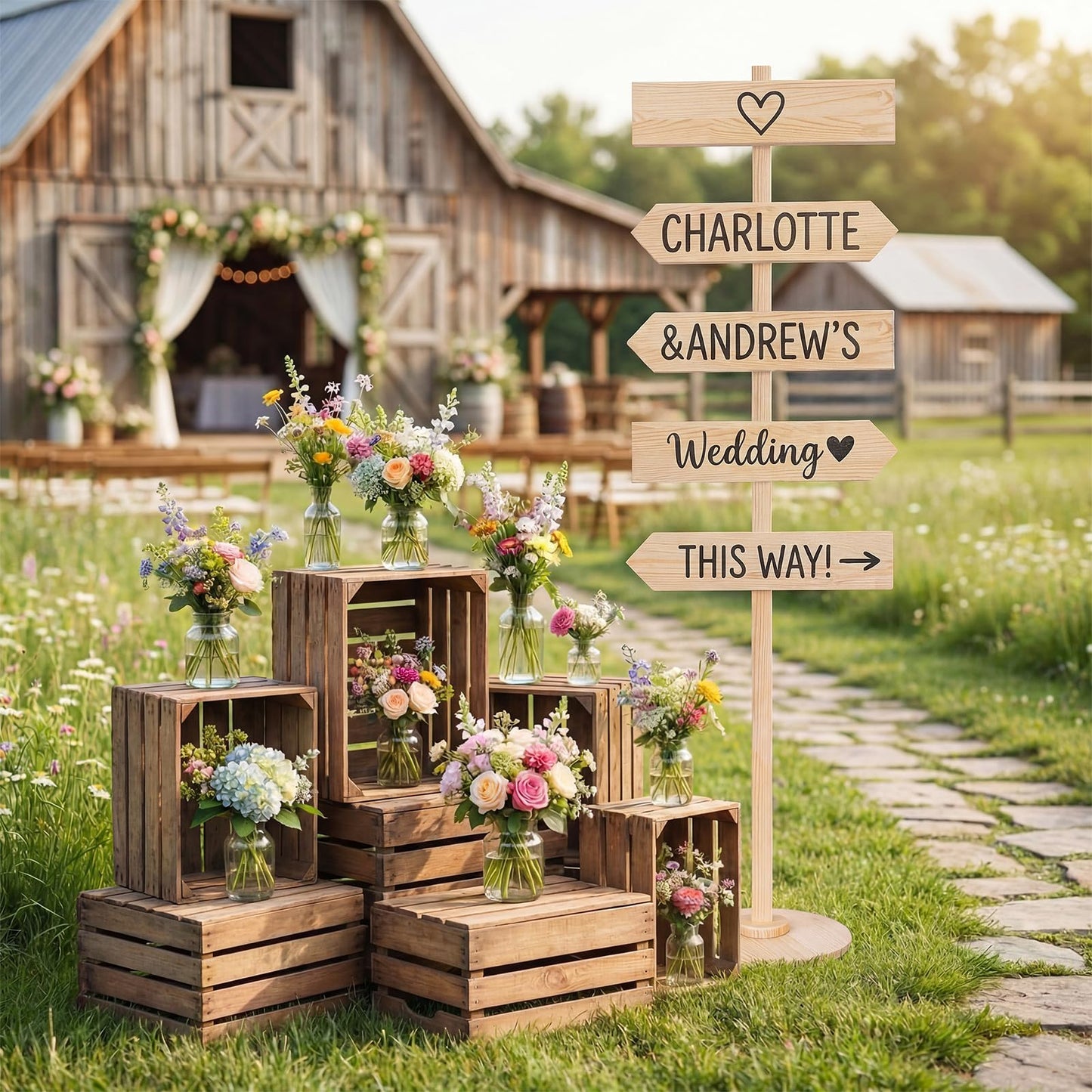 Chunful 63 Inch Wooden Blank Arrow Signs with Stakes, Wood Blank Directional Yard Sign for Outdoor Lawn Patio Yard Garden Weddings Birthday Party Guidepost Decorations