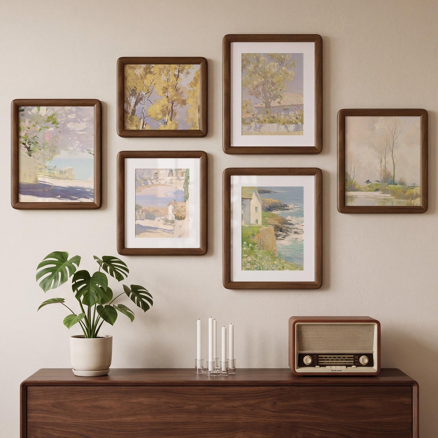12x16 Picture Frame, USA-Sourced Walnut Wood Photo Frame with HD Tempered Glass, Handcrafted Rustic Farmhouse Wooden Frame for Wall & Tabletop Display, Matted to 8.5x11