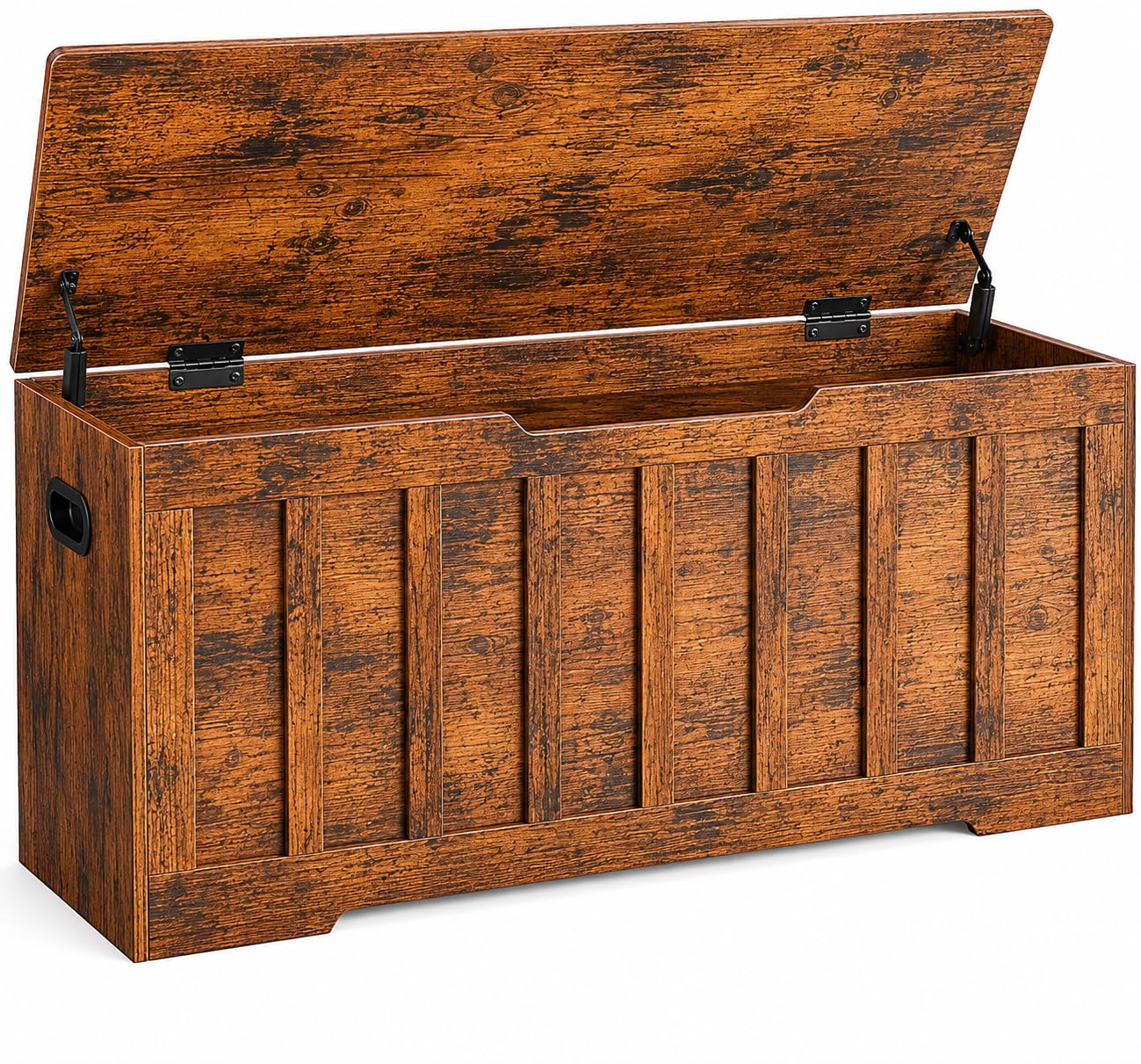 Simple Deluxe 47.2" Storage Chest for Bedroom, Extra Large Wooden Storage Trunk with 2 Safety Hinges, Entryway Storage Bench, Blanket Chest and Storage Benches for Living Room, Hallway, Brown