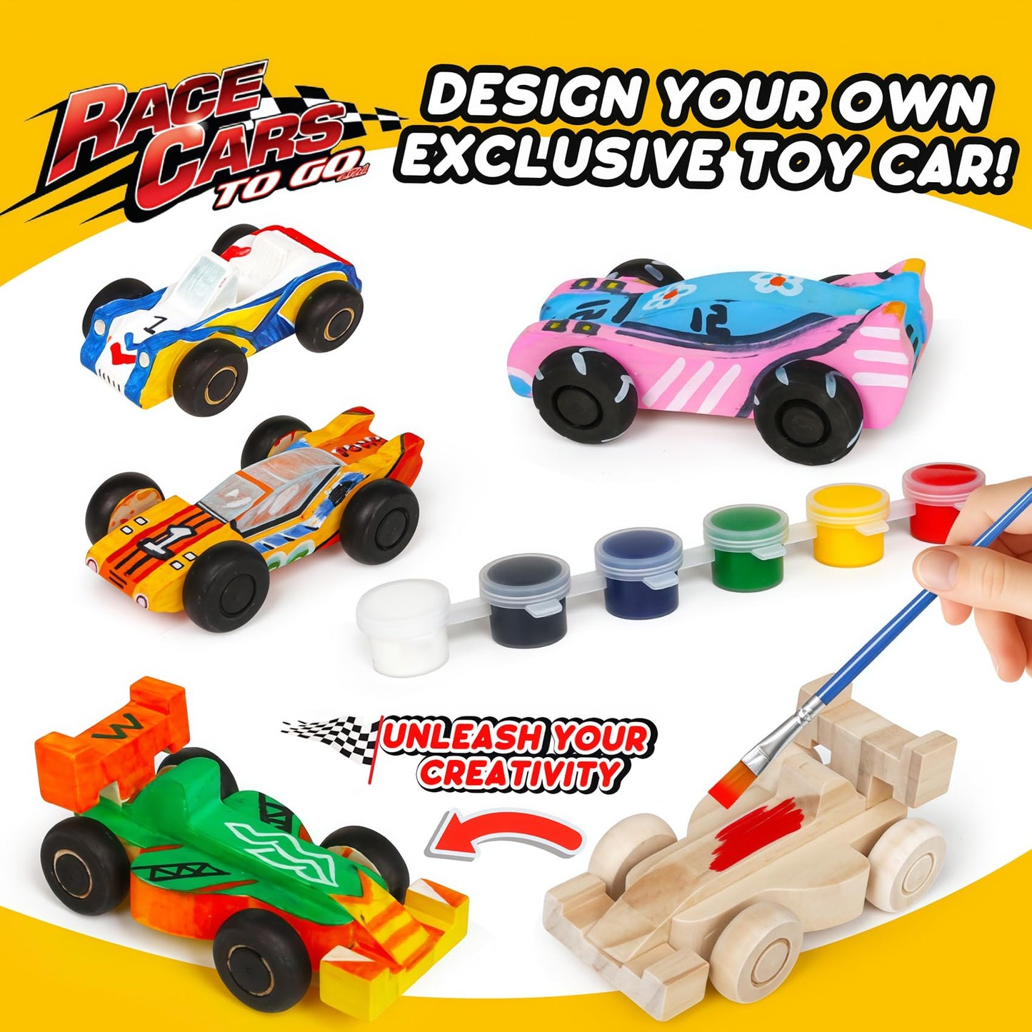 WANTKA 12 Pieces Unfinished Wooden Cars, Wood DIY Cars Arts and Crafts Kit for Students Home Activities Easy Woodworking and Family Time (Paints and Brushes not Included)