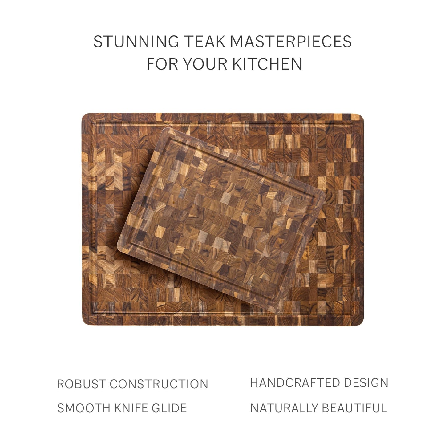 Teakhaus Butcher Block Cutting Board - Large Wooden Cutting Board - Holiday Gift Ideas for Men and Women - Gift-Ready End Grain Wood, Knife Friendly - FSC Certified