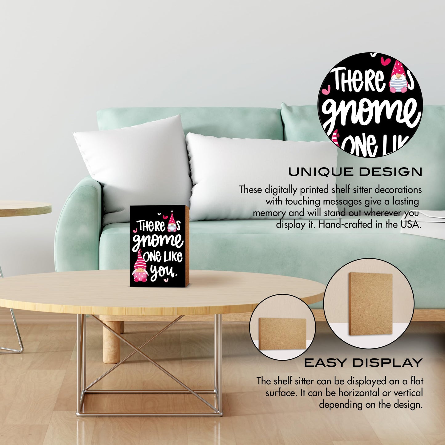 LifeSong Milestones Valentine’s Day Wooden Small Table Décor and Shelf Sitter| Modern Home Décorations| Cute Unique Remembrance for Boyfriend Girlfriends, Couple Parents 5.5x8