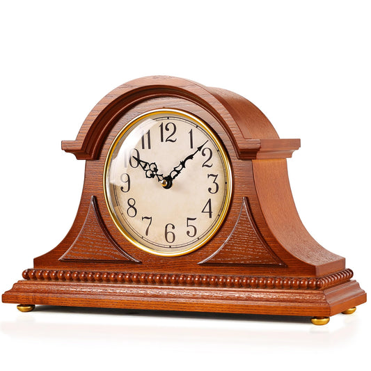 AYRELY® Grandfather Mantel Clock with Hour/Quarter-Hour Chime, Elegant Wooden Frame, Table Clocks Battery Operated, Desk Shelf Vintage Clock for Living Room,Home Decor Gift