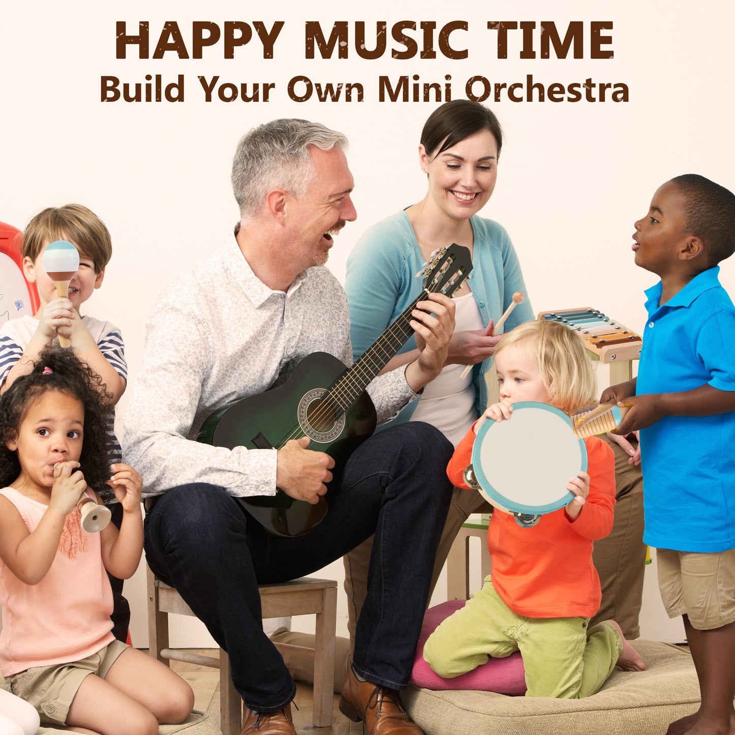 Baby Musical Instruments Montessori Wooden Music Toys for Toddlers 3+