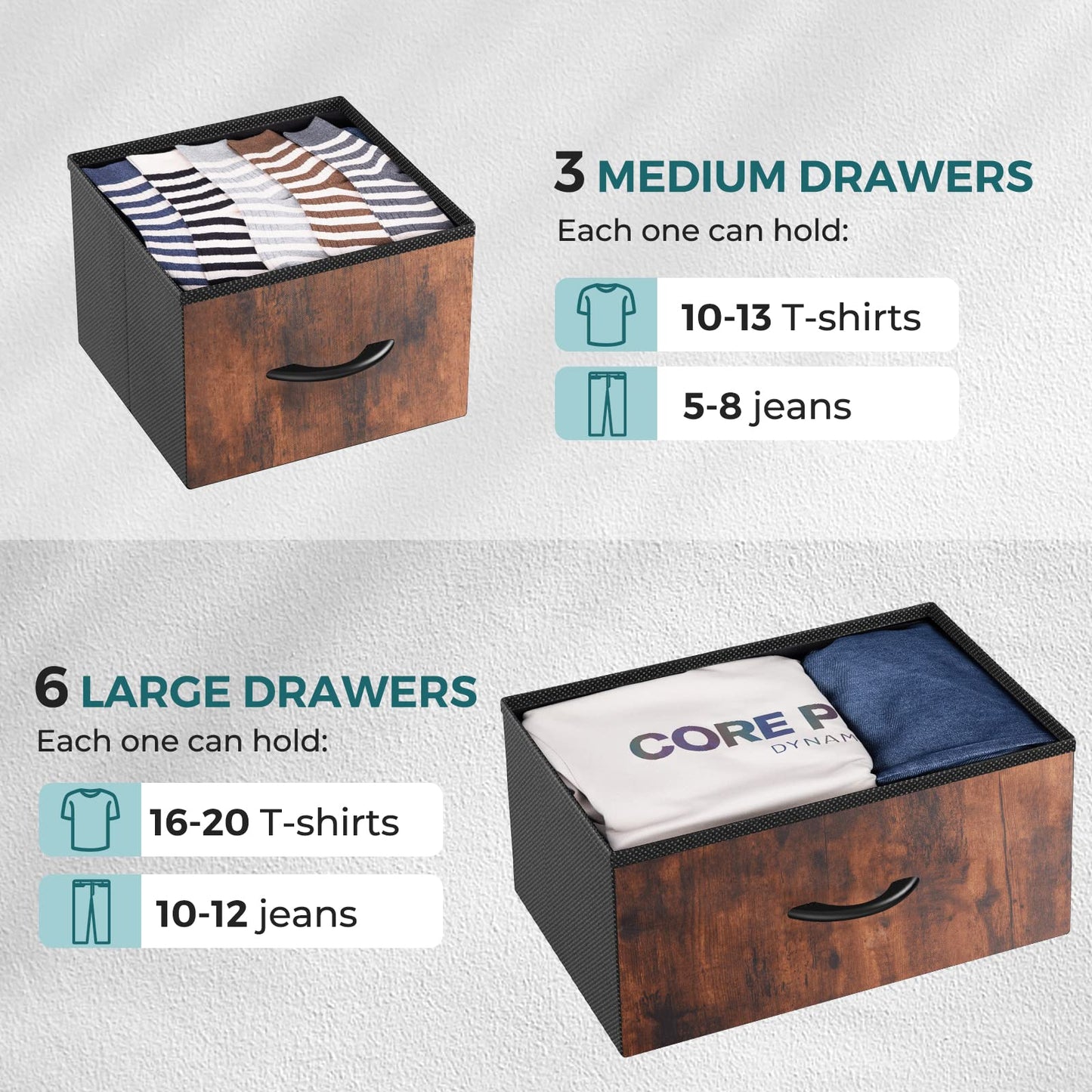 Atilioo Dresser for Bedroom with 9 Drawers, Anti-Tip Fabric Storage Tower