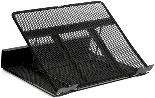 DESIGNA Metal Mesh Ventilated Adjustable Laptop Stands Computer Notebook Holder Stand Riser Compatible with Apple MacBook Air Pro Dell XPS HP Samsung Lenovo More Laptops up to 19"- Black