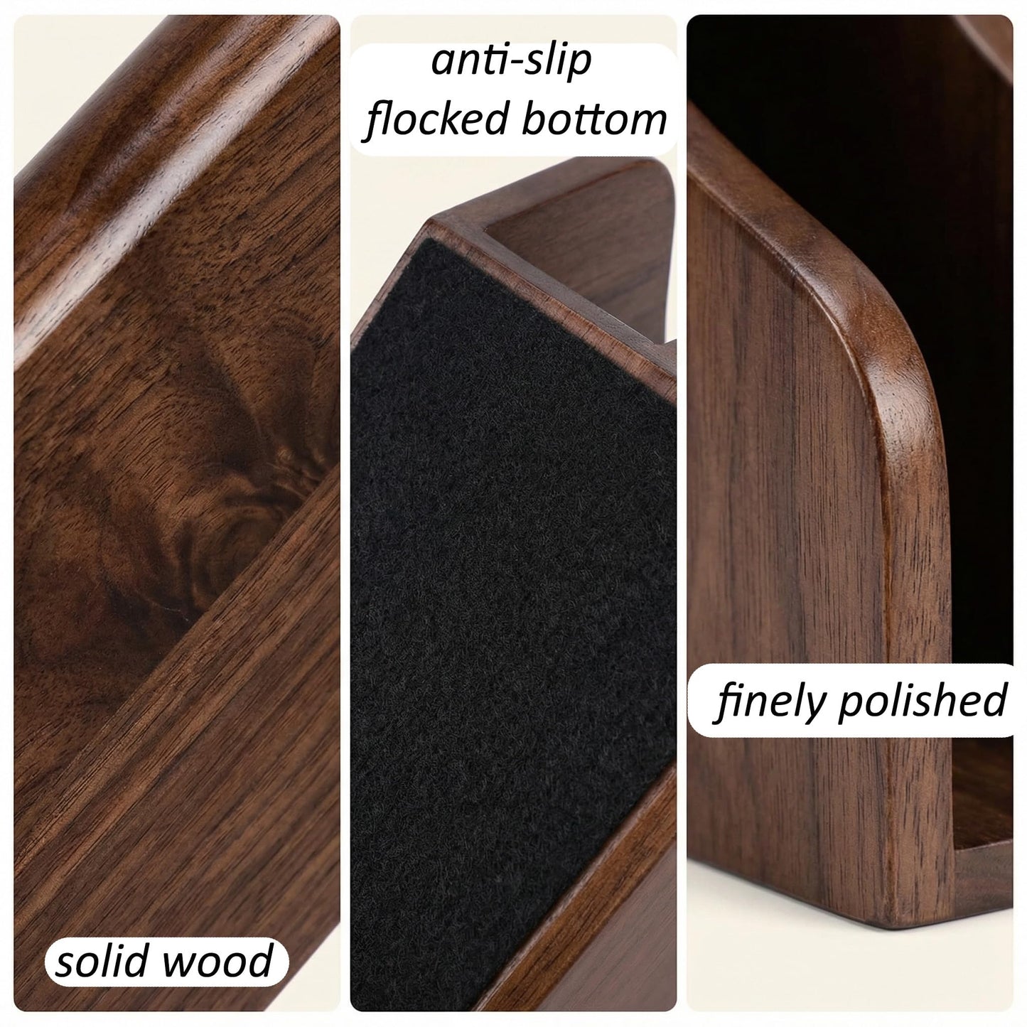 Solid Wood Vertical File Organizer, Desktop Document Holder with Customizable Design, Multifunctional Desk Organizer for Mail, Paper, Books, Files, Laptops, Office & Home Desktop Organization