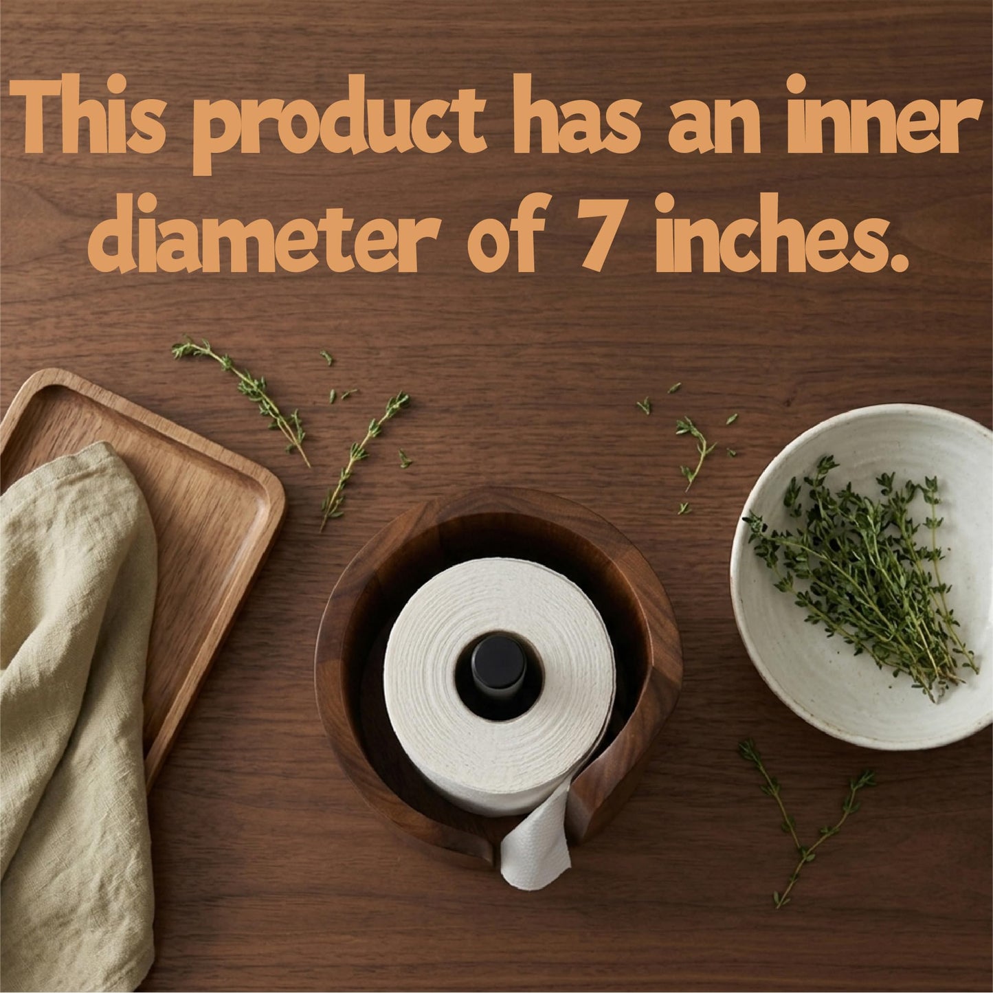 Wooden Paper Towel Holder, for countertop Decoration, Holds Mega Roll.
