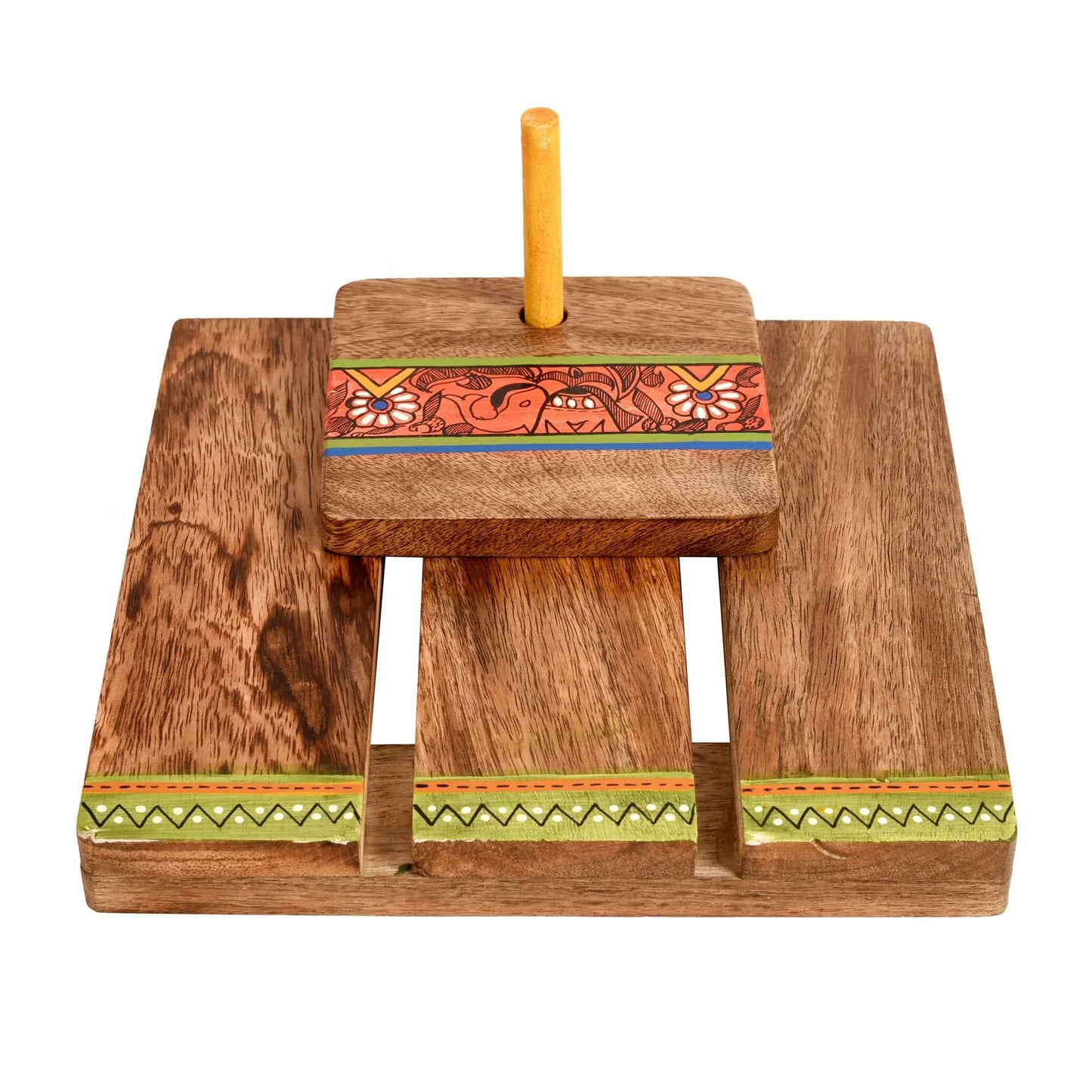 Handcrafted in Wood with Tribal Art Wooden Tissue Paper Holder for Table Kitchen Napkin Stand & Napkin Holder for Dining Table