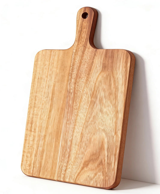 ZeQi Acacia Wood Cutting Board with Handle 16''x9'' / Charcuterie Board/Serving Board/Cheese, Bread, Vegetables & Fruits Serving Board (Rectangular-16x9)
