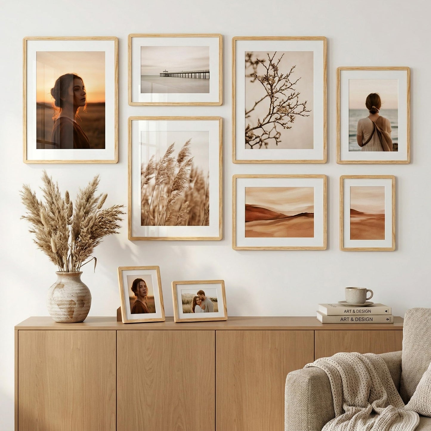FLYJOE 12x12 Picture Frame,Solid Oak Wood 12x12 Photo Frame with Mat for 8x8 Photos,12 x 12 Wooden Frames with HD Tempered Glass,12 by 12 Wood Frame,Vertical & Horizontal Wall Hanging Display