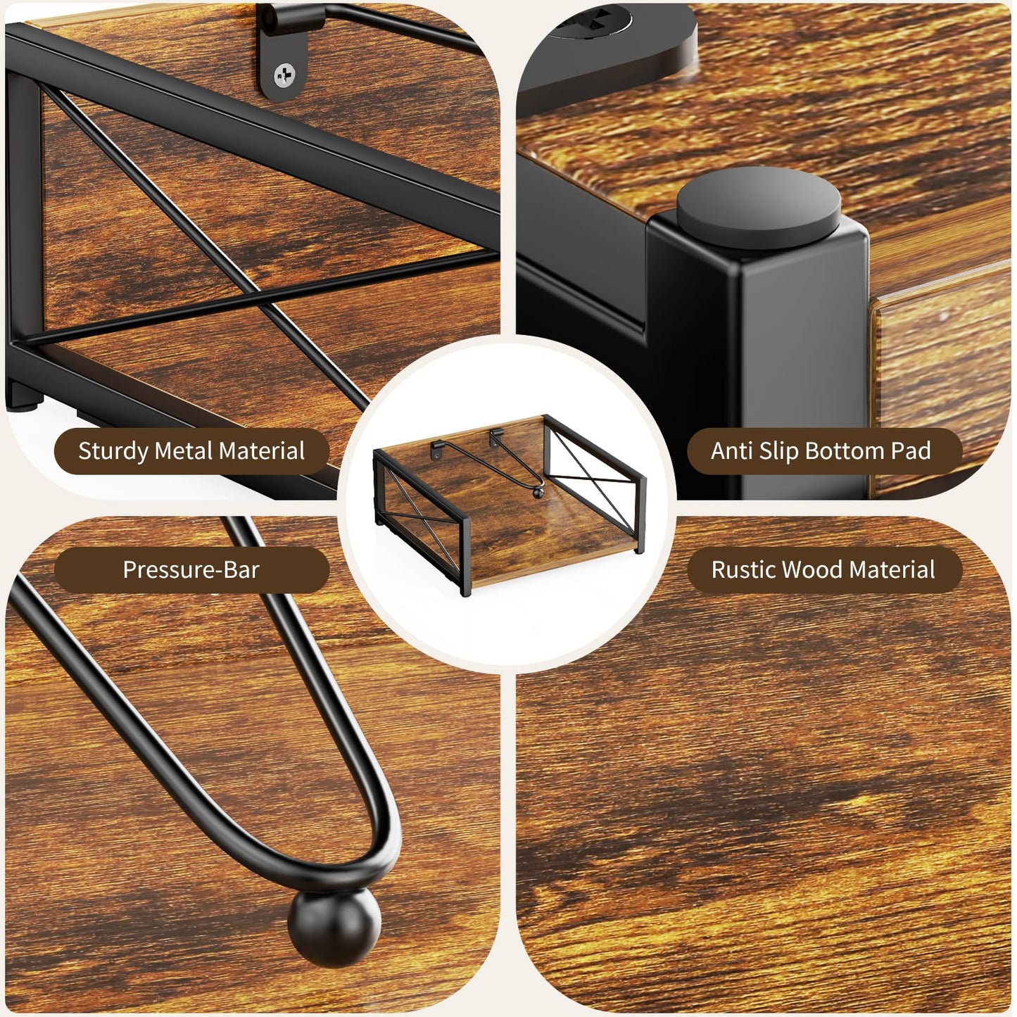 Three Colors Napkin Holder for Table, Farmhouse Napkin Dispenser with Weighted Arm, Rustic Wood Napkin Holders for Paper Napkins,Kitchen, Dining Table