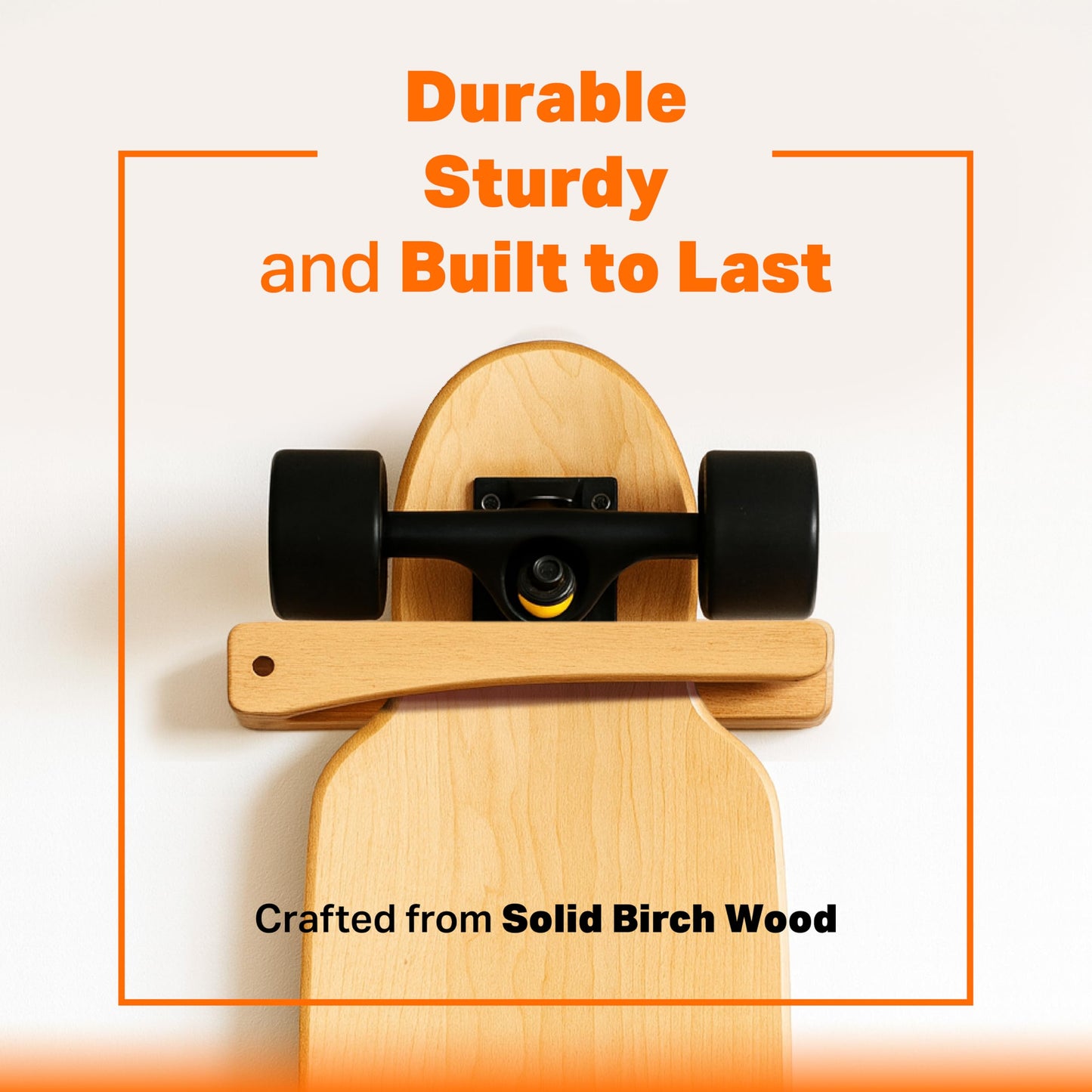 Tapeera 1-Pack Vertical Wooden Skateboard Wall Mount - Display Rack & Storage Hanger for Standard Decks – Premium Wood Home Décor