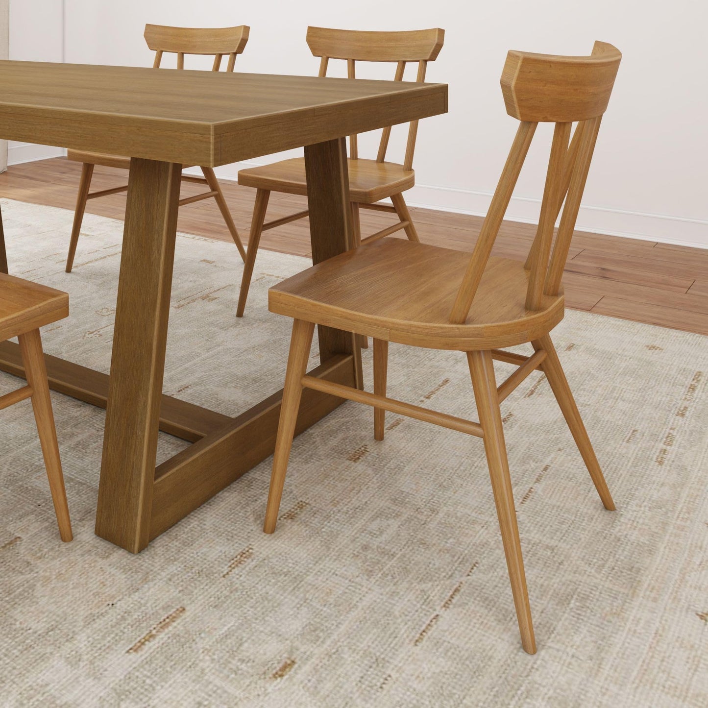 Plank+Beam Classic Farmhouse Chair (2 Pack), Pecan