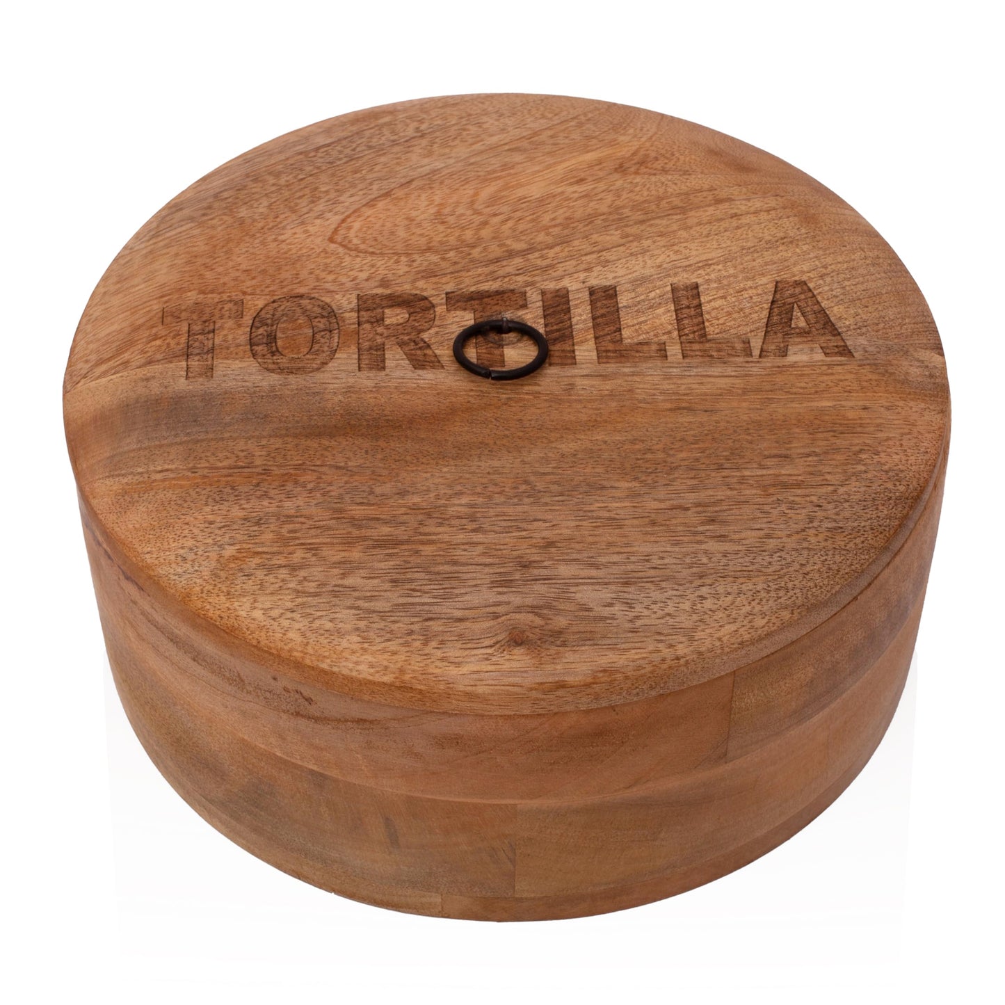 Handcrafted Wooden Mexican Tortilla Warmer Basket Indian Chapati Roti Bread Holder Box Pancake Keeper Serveware Hot Pot Casserole Dish With Lid Home Kitchen Dining Decor, Natural Brown, 9 x 3 Inches