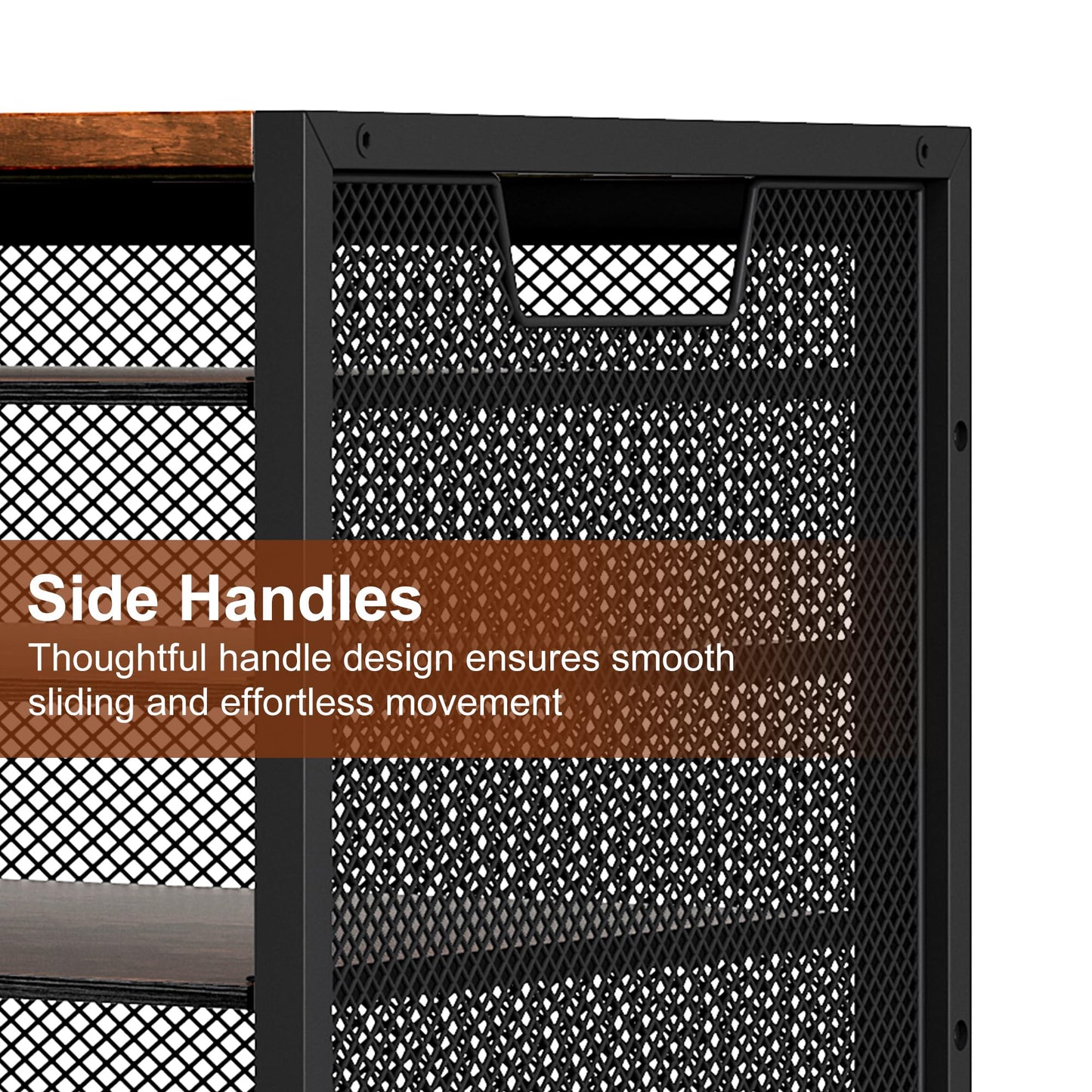 TQVAI 27 Compartments Desktop Literature Organizer, Metal Frame Paper Sorter with Handles, Heavy Duty Mailbox for Classroom and Office, Wood File Organizer for Document, Bill, Magazine, Antique Brown