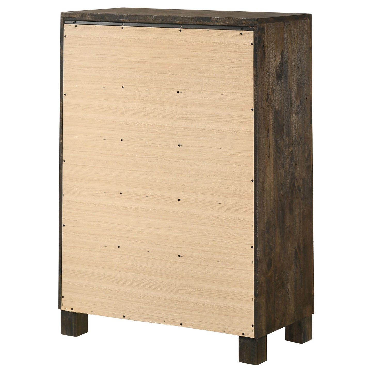 Coaster Home Furnishings Woodmont Farmhouse Wood 5-Drawer Bedroom Chest of Drawers Chiffonier Clothing Storage Cabinet Bedroom Armoire Tall Dresser Organizer Unit Rustic Golden Brown 222635