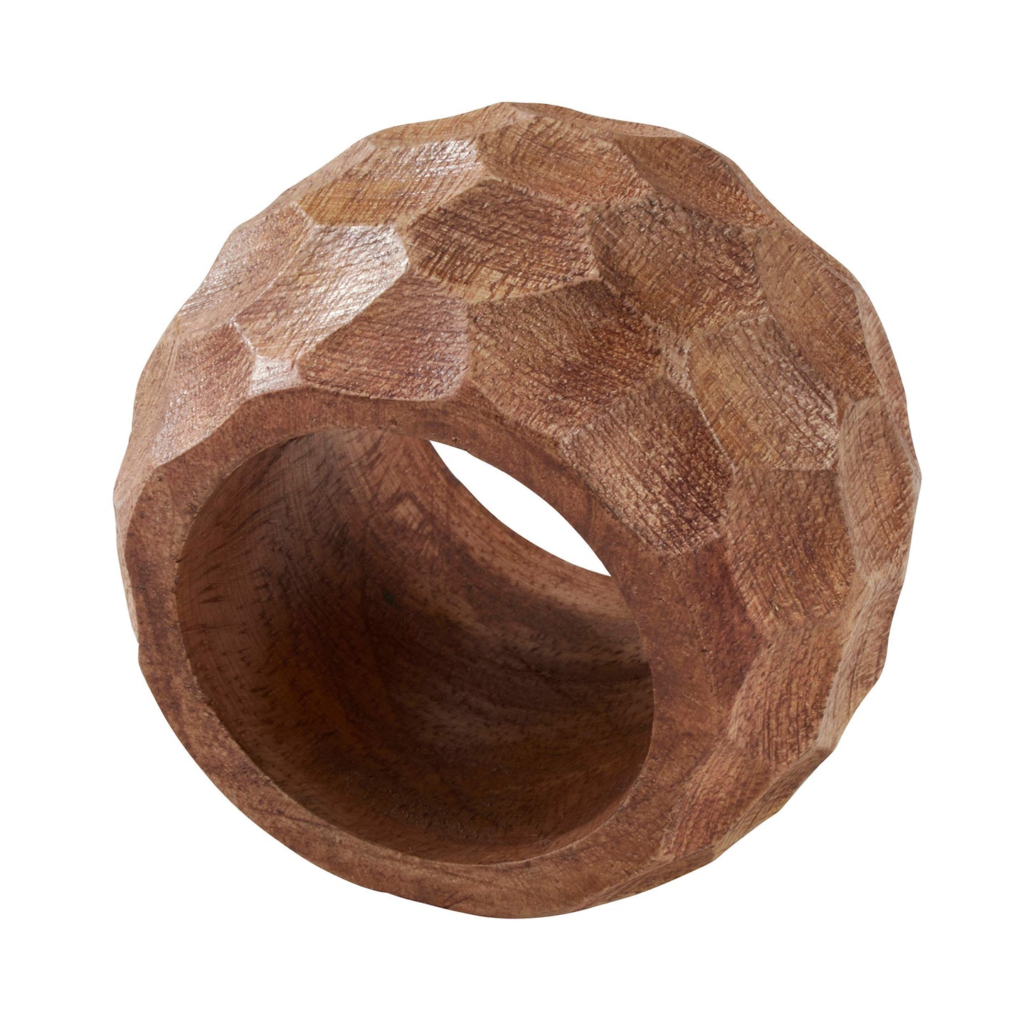 Saro Lifestyle Chunky Wood Napkin Rings (Set of 4), Natural