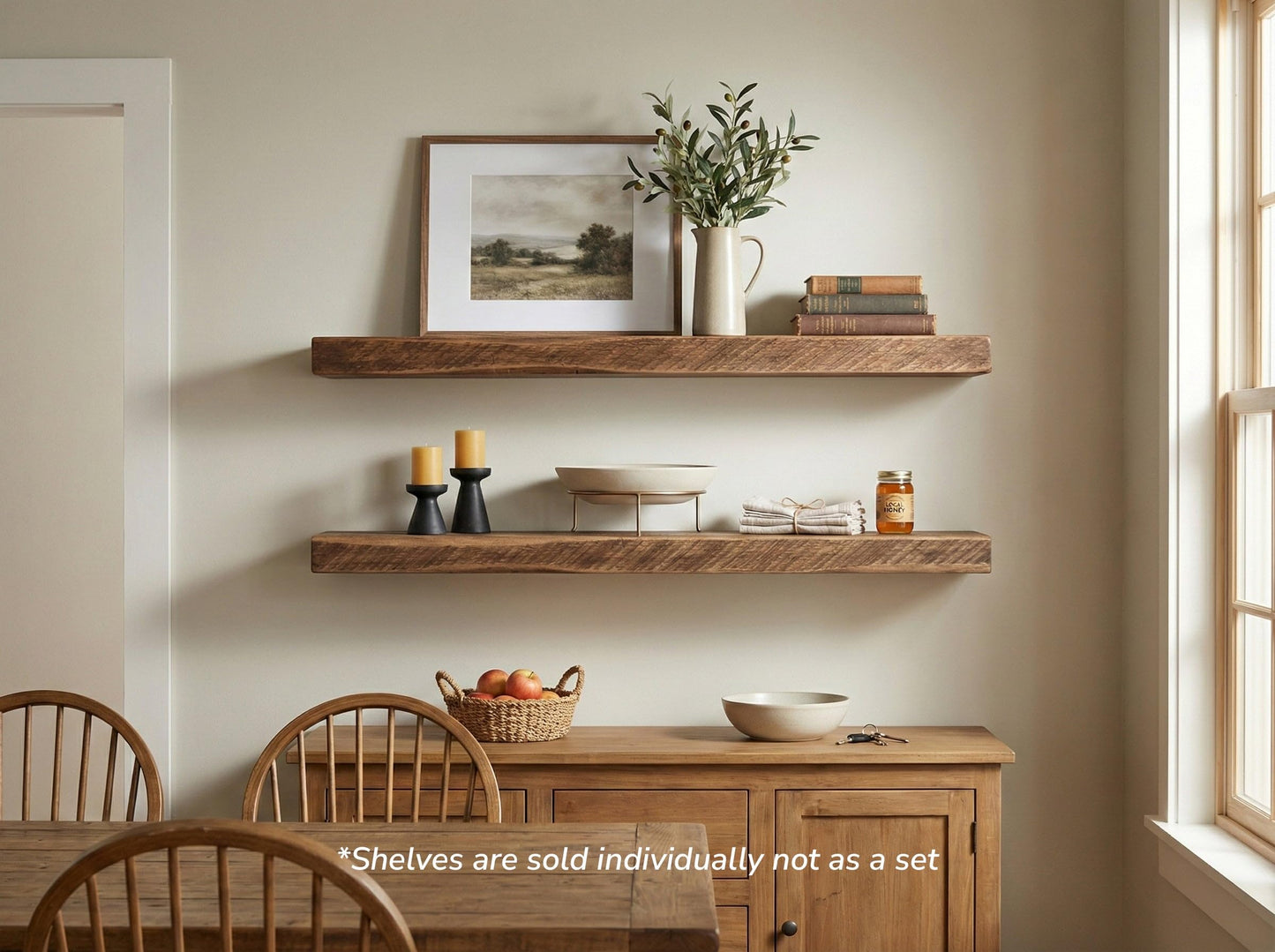 MY VINTAGE FINDS Reclaimed Wood Floating Shelves Real Solid Thick Wood Rustic Shelf Handmade