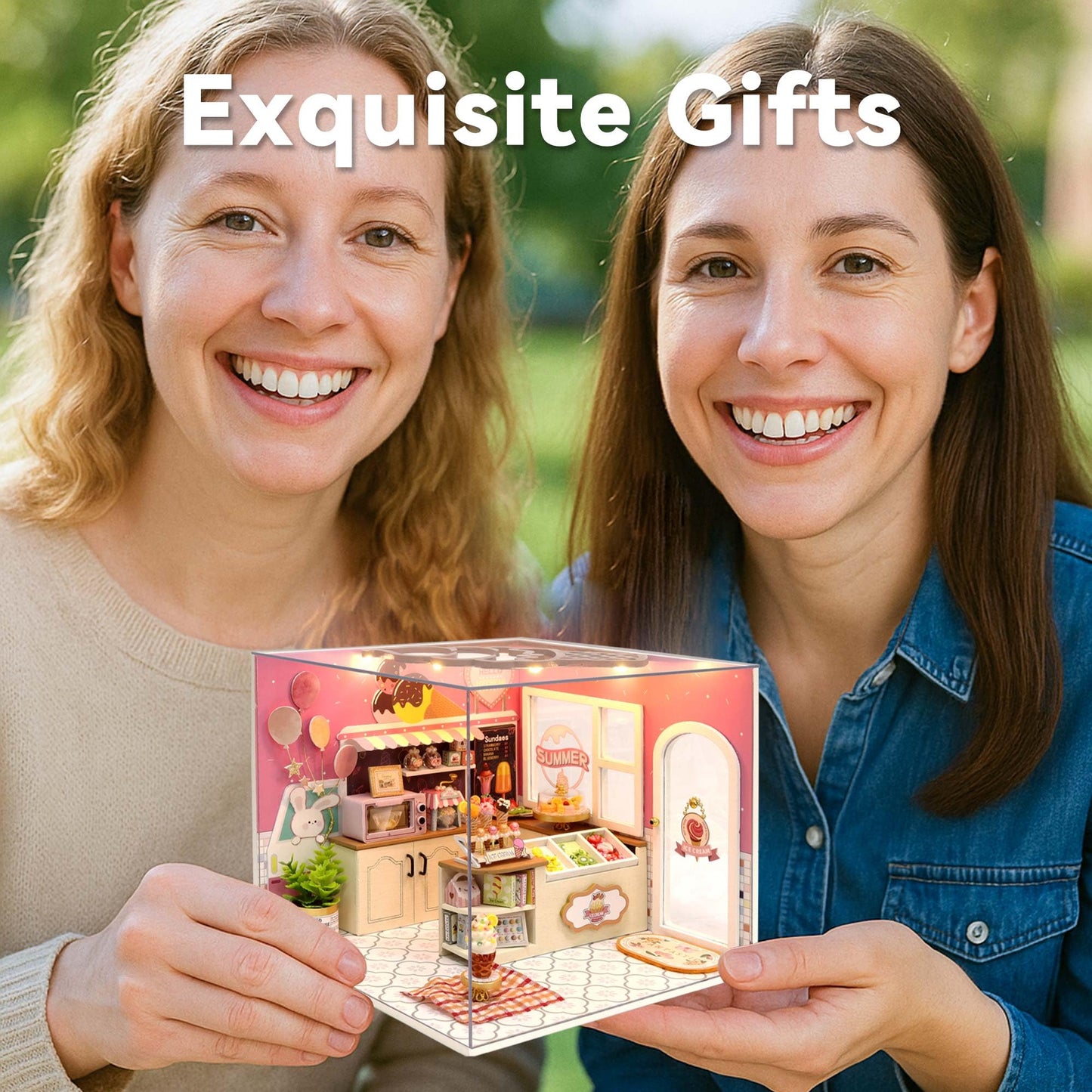 Flever DIY Miniature House Kit, Tiny Home Kit with LED Light, Mini House Build Craft Kits for Adults and Teens, Home Decor Creative Gift for Family/Friends (My Little Scene Series)