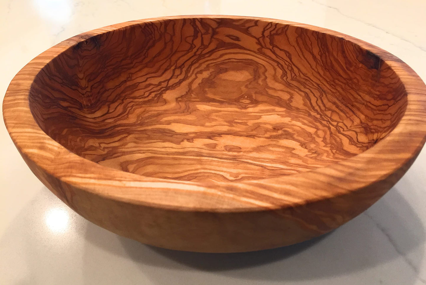 ORCHARD HARDWOODS 11" Artisan Olive Wood Serving Bowl/Centerpiece Unique decorative Wooden Bowl for Fruit, Salad, Snacks, Chips. In Small 6", Med 7", Lg 8", XL 11", XXL 12". (Extra Large 11 inch)