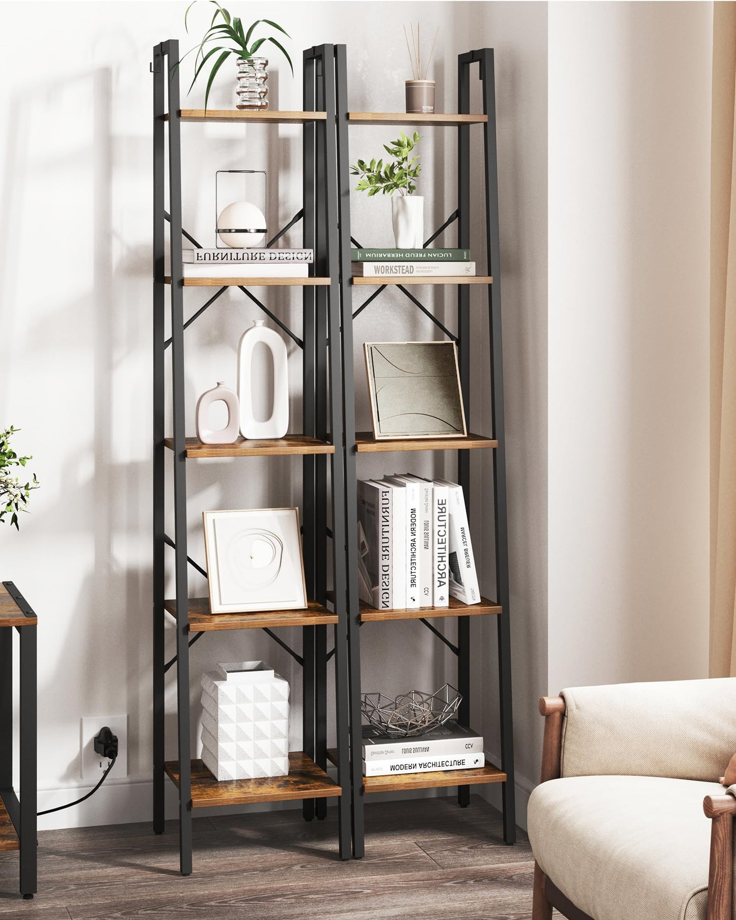 Hzuaneri Blanket Ladder and Ladder Shelf