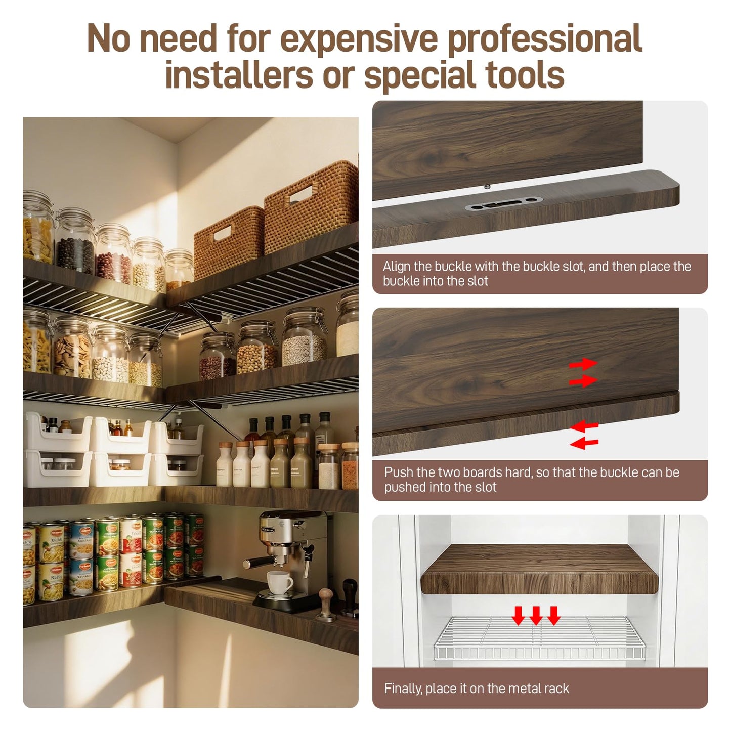 Wire Shelf Covers, Bamboo Wire Rack Covers for Pantry Shelves, Easy to Assemble Wooden Closet Wires Shelving Cover, 0.6 Inches Thick Waterproof Durable Shelf Dividers for Kitchen, 30 * 12 Inches