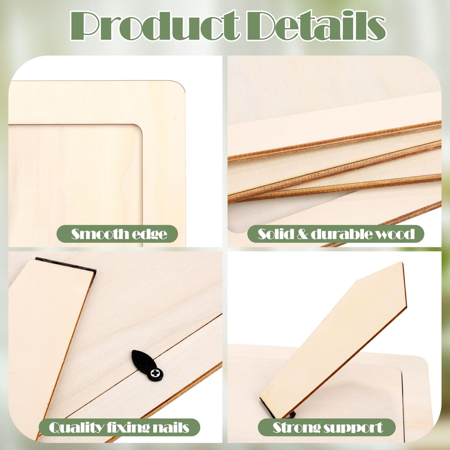 Fovths 30 Pcs Wooden Picture Frames for Crafts, 4 x 6 Inch DIY Wood Frames with Gem Stickers Acrylic Paint Brushes Palette, Unfinished Wood Photo Frame for DIY Painting Arts Projects Decorate