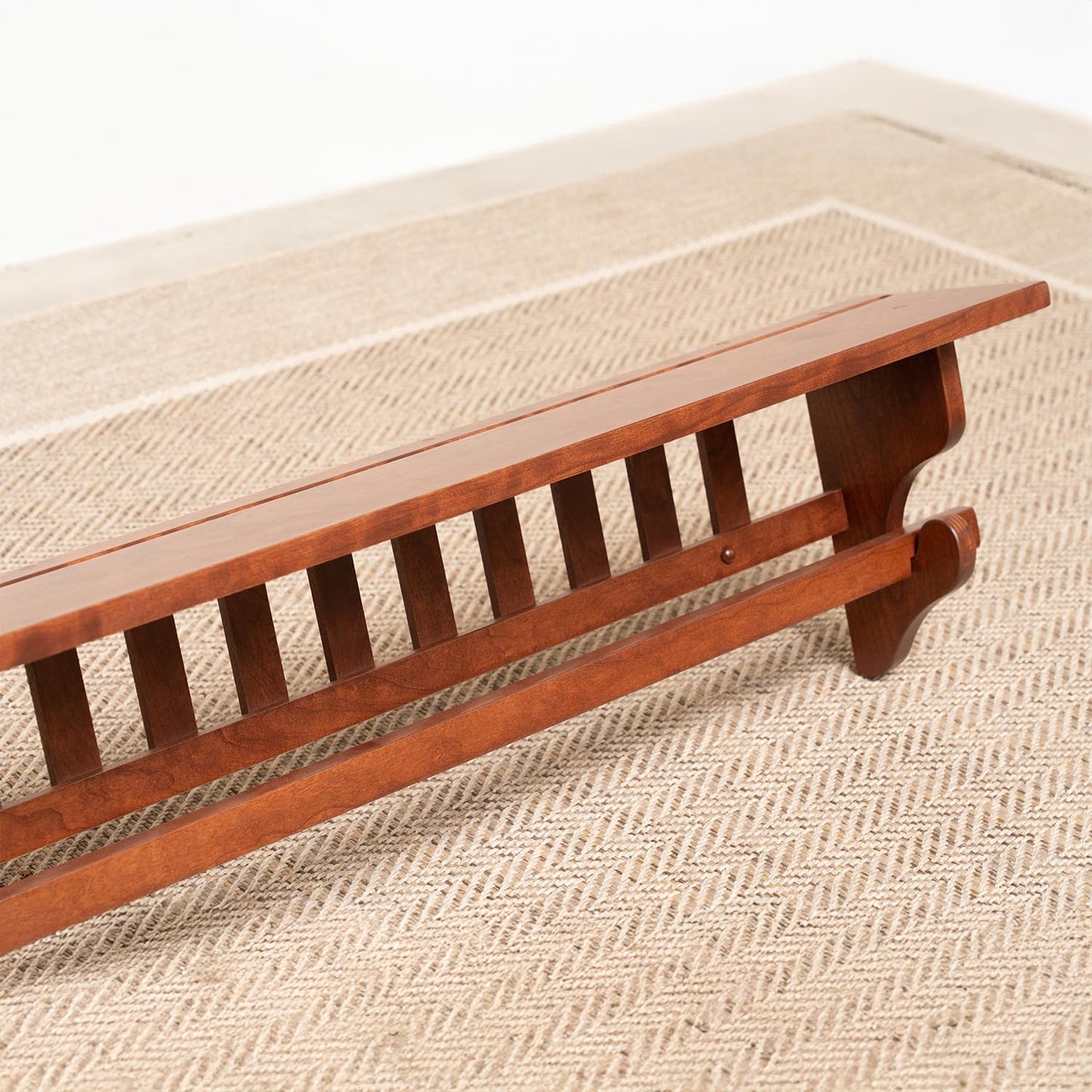 RRD Mounted Mission Style Quilt Rack with Shelf - Amish Made Quilt Hanger for Wall Hangings with Display Shelf - Rustic Quilt Wall Tapestry Rug Hangers Cherry Wood, Washington Cherry Stain 36"