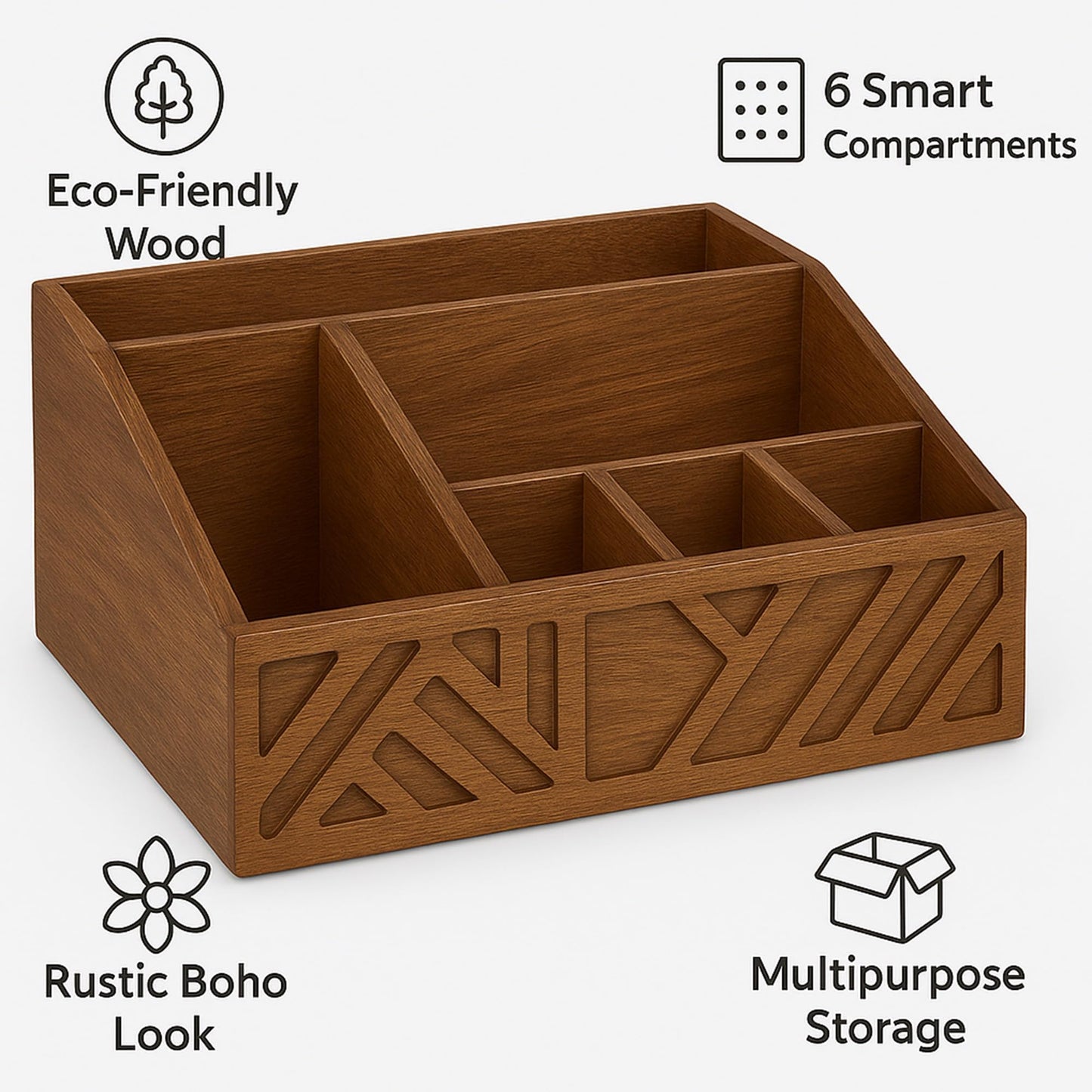 Velvet Petel Paper Plate Dispenser |Paper Plate Holders For Kitchen Counter |Wooden Utensil Holder Silverware Organizer |Cutlery Flatware Organizer Box For Cups, Plates, Cutlery,Kitchen Accessories