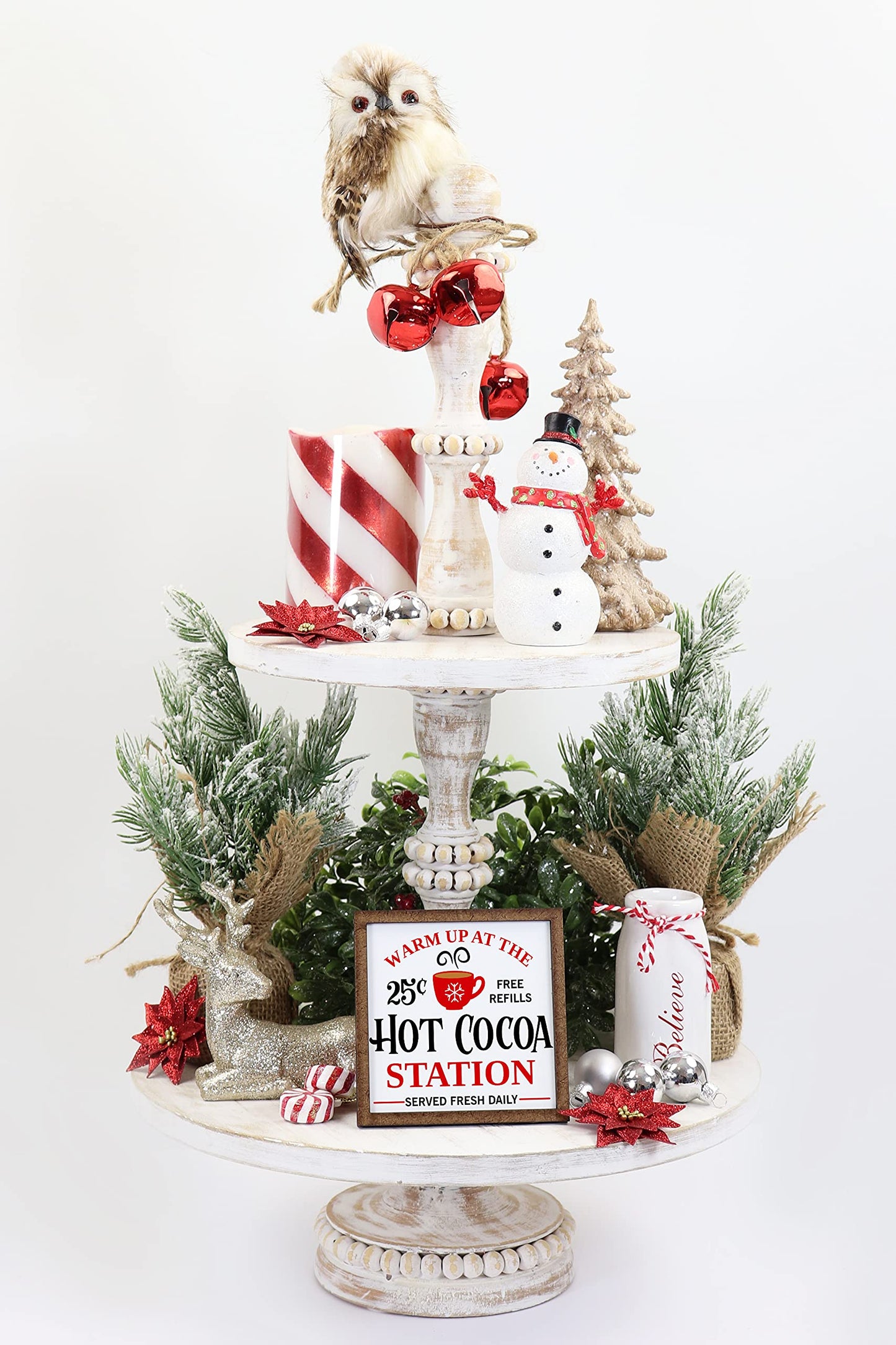Hot Cocoa Station Sign - Christmas Decor - Tier Tray Sign - Mini Wooden Sign - Wood Sign - Shelf Sitter - Home Decor -Kitchen Decor (4" x 4")