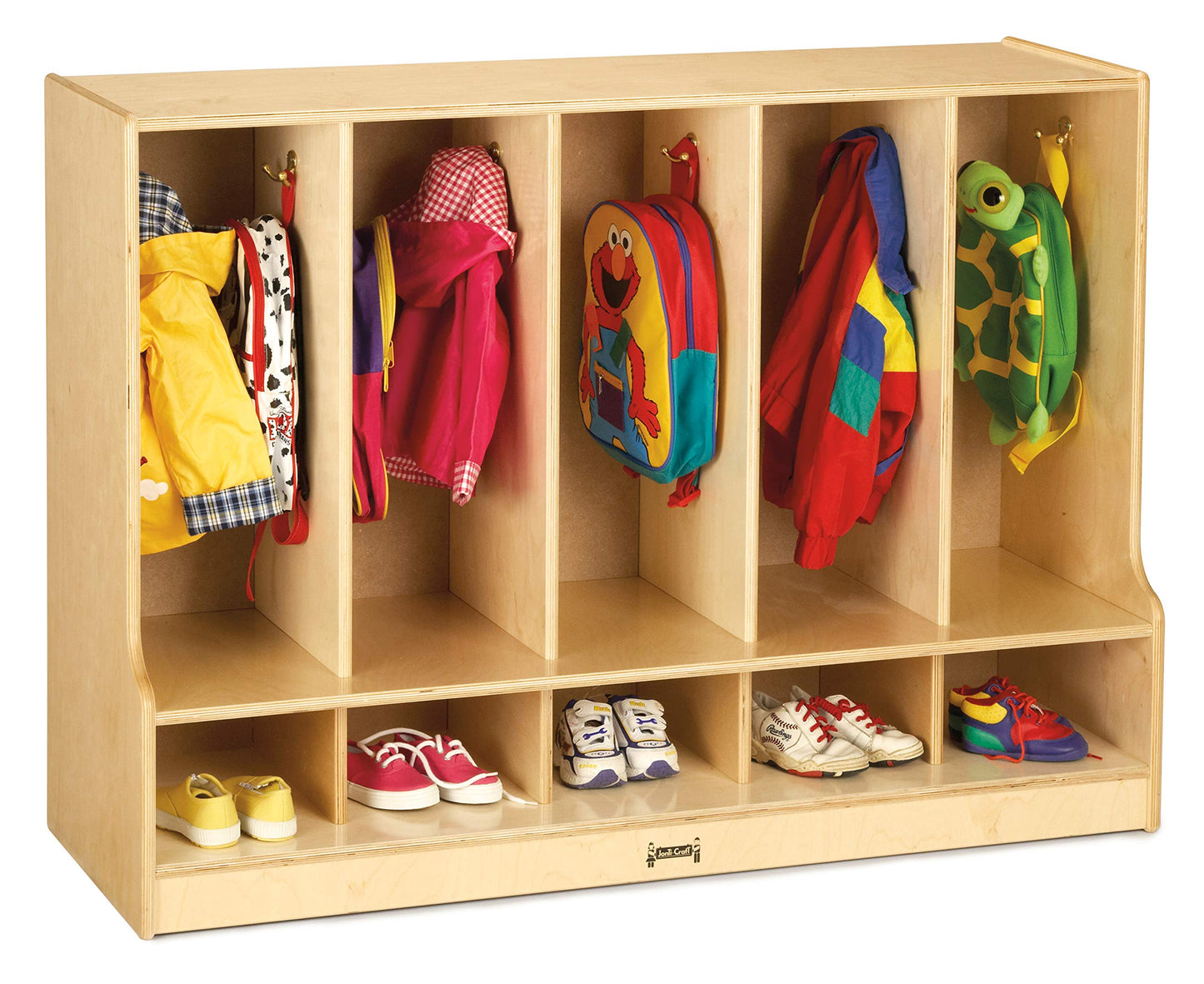 Jonti-Craft 6684JC Toddler 5 Section Coat Locker with Step, without Bins