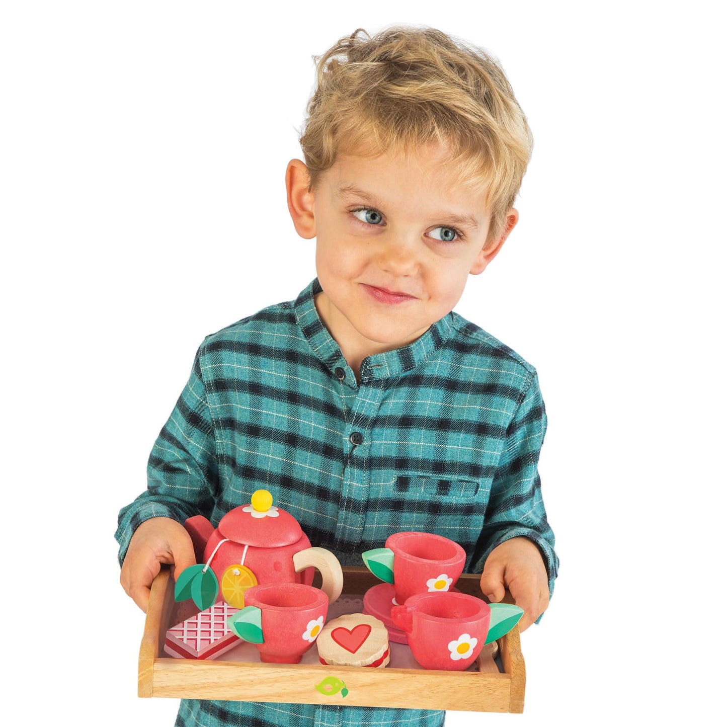 Tender Leaf Toys - Wooden Tea Tray Pretend Food Play Toy with Tea Bags and Snacks - Made with Premium Materials and Craftsmanship - Develops Problem Solving Skills and Imaginative Play - 3+ Years