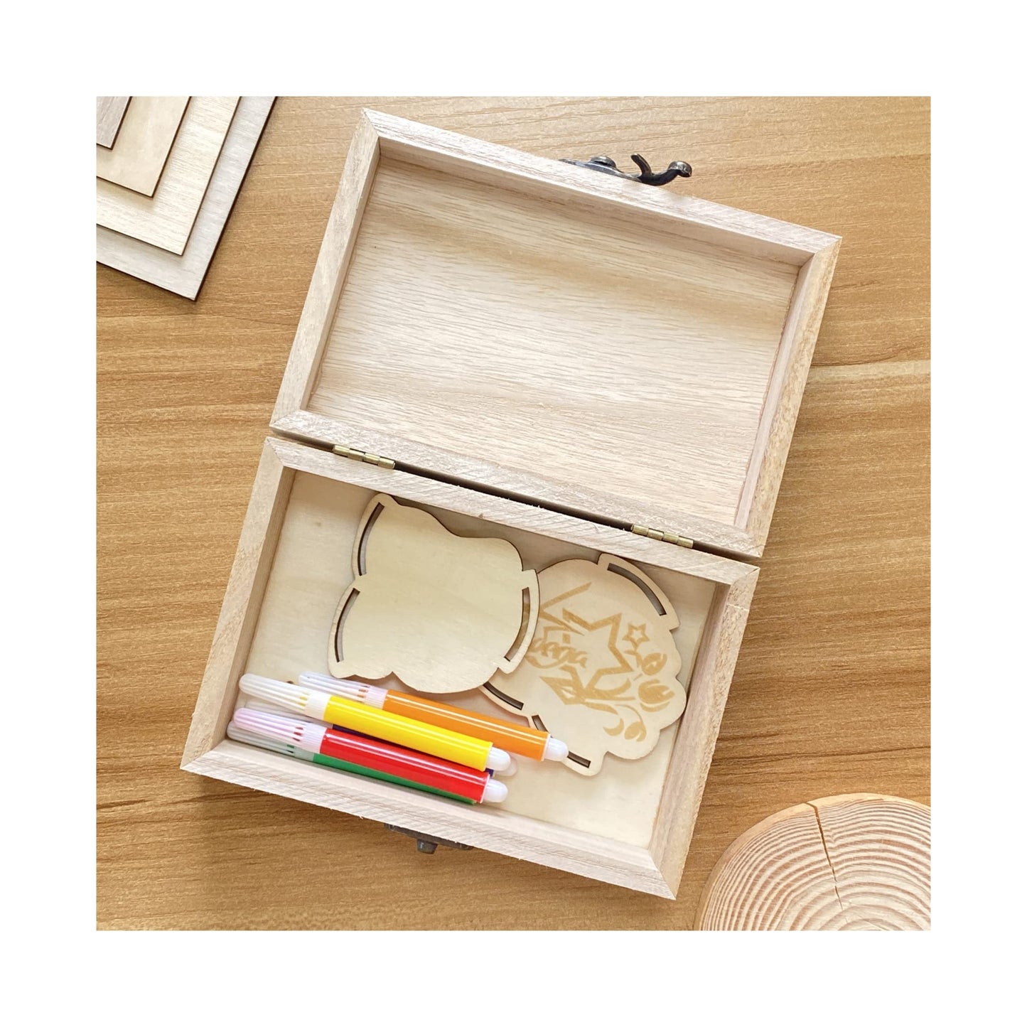 Cregugua 48-Pack Small Wood Box for Crafts 6"x4"x2" Unfinished Wooden Box with Lid Keepsake Box for Jewelry Storage DIY Crafts