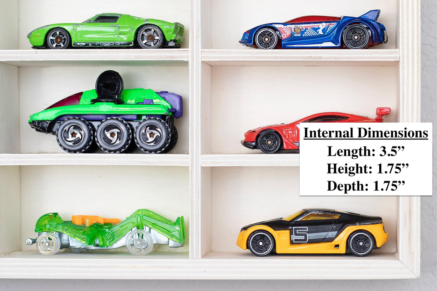 Rustic Roots Car Display Shelf - Wooden Wall Mount for Hot Wheels, Matchbox, and Diecast Case for 50 Cars