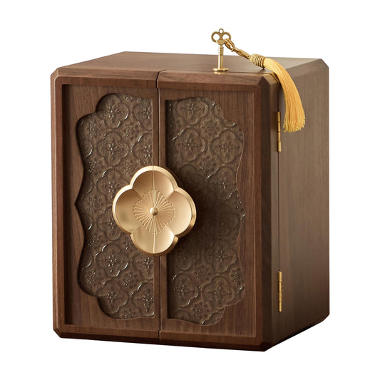 Wenseny Lockable Walnut Jewelry Box with Key, 5-Layer Jewelry Organizer Storage Box for Necklaces, Rings, Earrings & Bracelets - Ideal for Birthdays, Anniversaries & Christmas