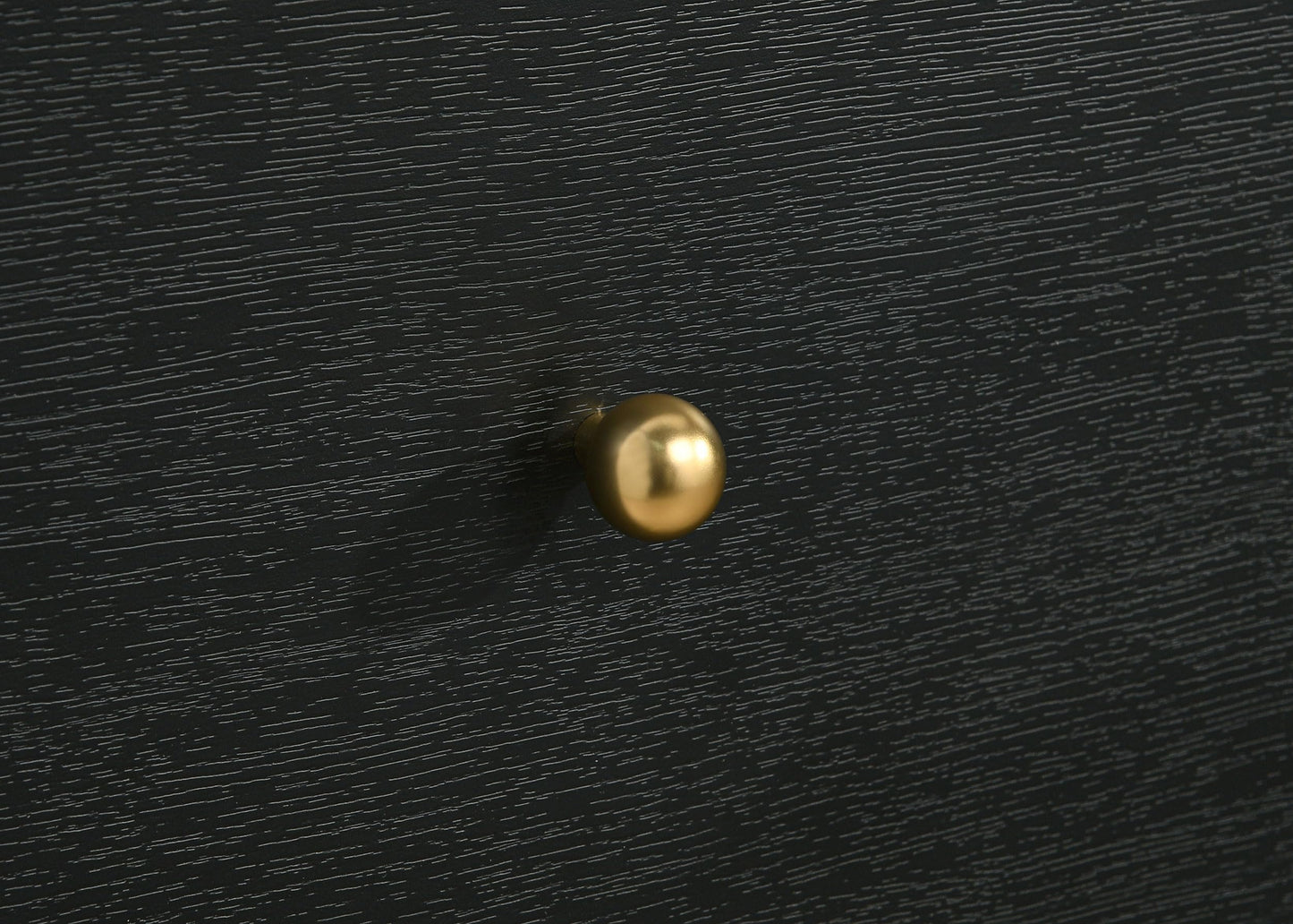 Coaster Home Furnishings - Cavelle - Wood - 6-Drawer Dresser with Mid-Century Modern Style, Gold Ball Knobs, Metal Extension Glides, Rounded Corners - Bedroom - Black - 223663