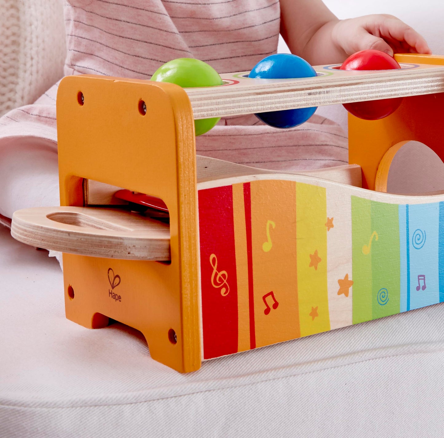 Hape Pound & Tap Bench with Slide Out Xylophone - Award Winning Durable Wooden Musical Pounding Toy for Toddlers