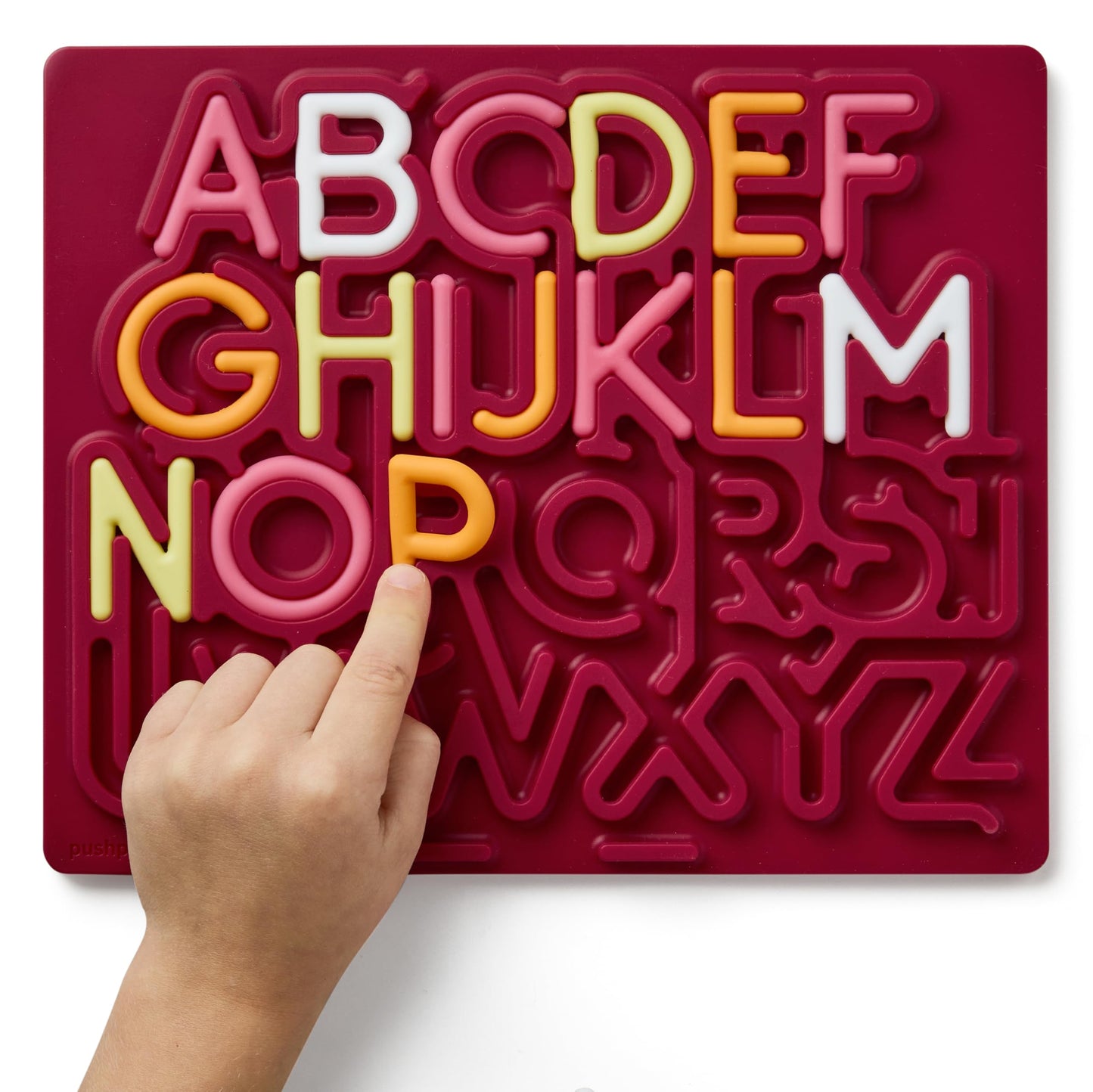 Pushpeel Advanced ABC Tracing Puzzle Board (Best for Ages 4+) – Silicone Learning Toy for Pre-Writing & Fine Motor Skills – Quiet Sensory Travel Activity Toy for Kids – Uppercase Alphabet, Granite