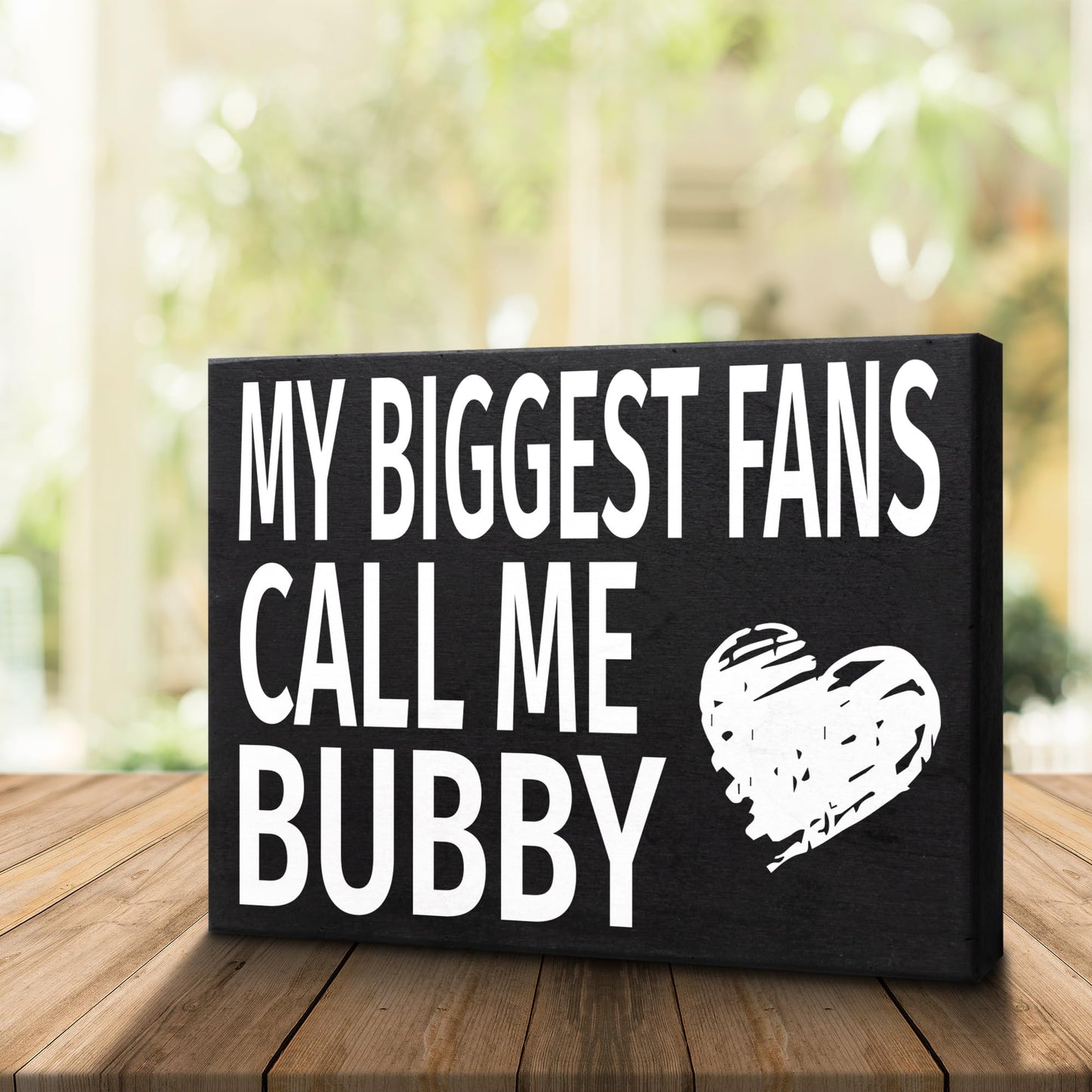 JennyGems Bubby Gifts, My Biggest Fans Call Me Bubby Wooden Sign, Shelf Decor and Wall Hanging, American Made