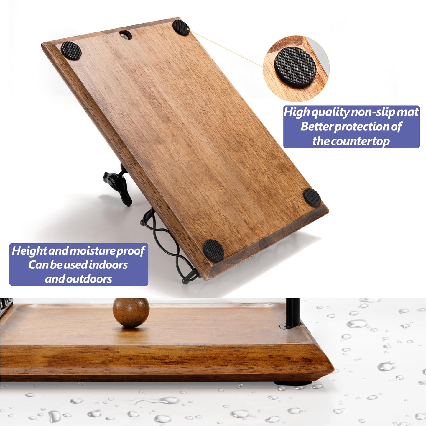 Charming Wooden Napkin Holder with Bird Design – Includes Space for Salt and Pepper Shakers – Multifunctional Black Napkin Holder for Table, Kitchen & Outdoor Use