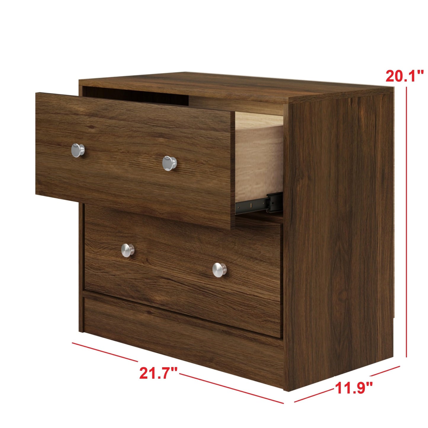 HOME DESIGN Altoona 3-Piece Bedroom Set with Dresser and Two Nightstands, Brown