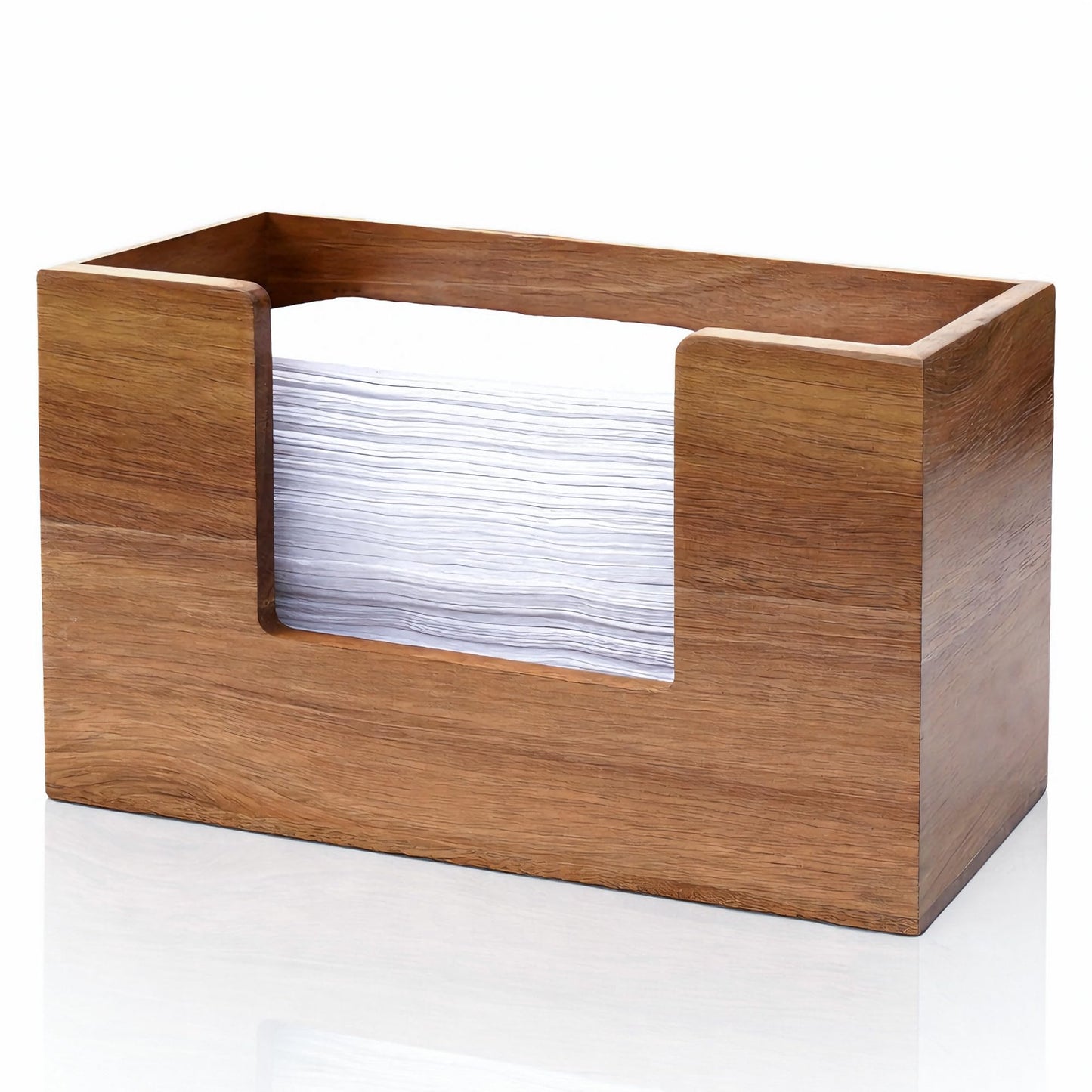 Acacia Wood Paper Towel Dispenser, Wooden Napkin Holder, Paper Towel Holder for Bathroom, Kithchen, and Office, Multifold C-Fold, Z-Fold, Trifold Paper Hand Towel Dispenser
