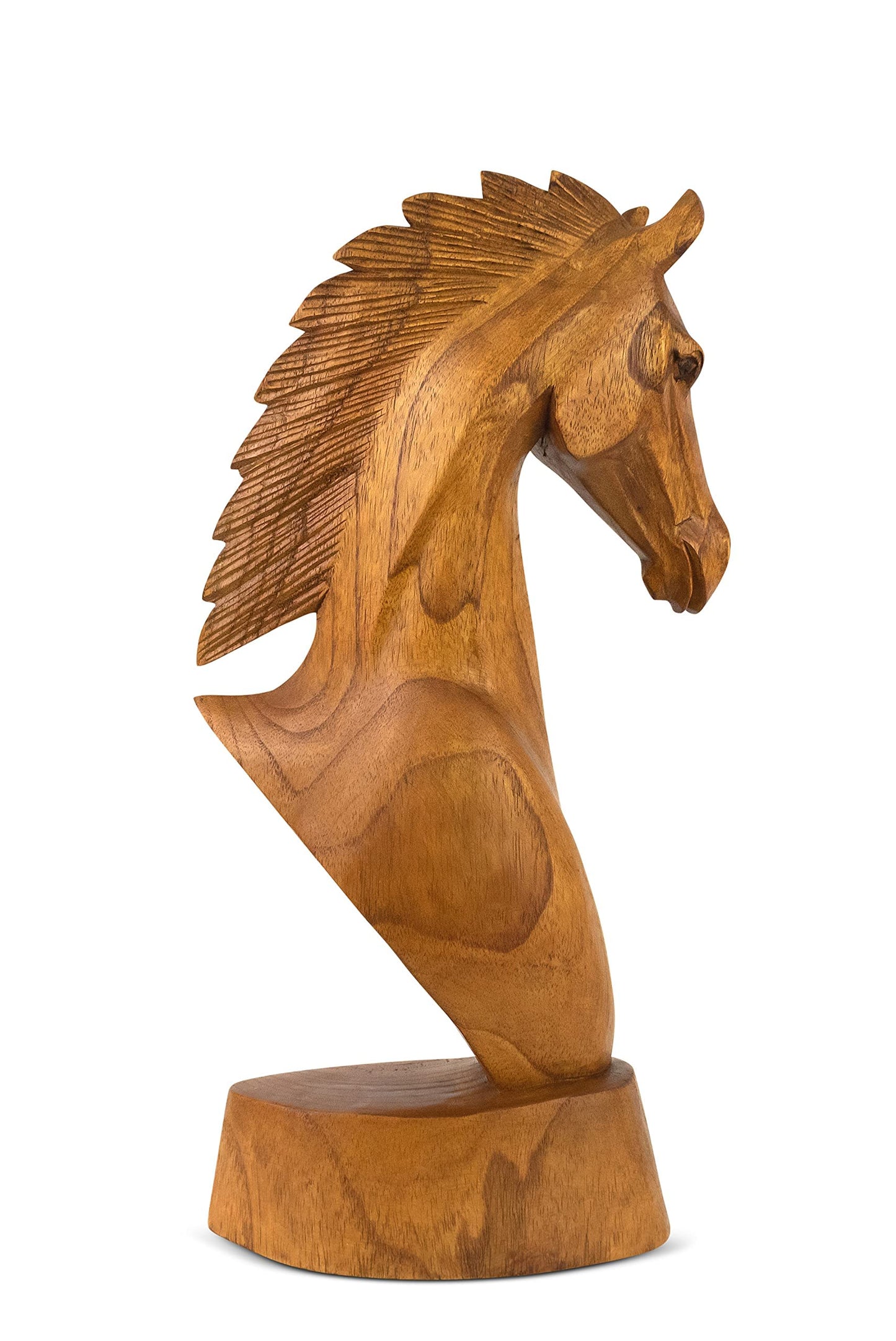 G6 Collection Wooden Hand Carved Horse Head Statue Sculpture Handcrafted Handmade Wood Decorative Home Decor Accent Figurine Decoration Horse (8" Tall)