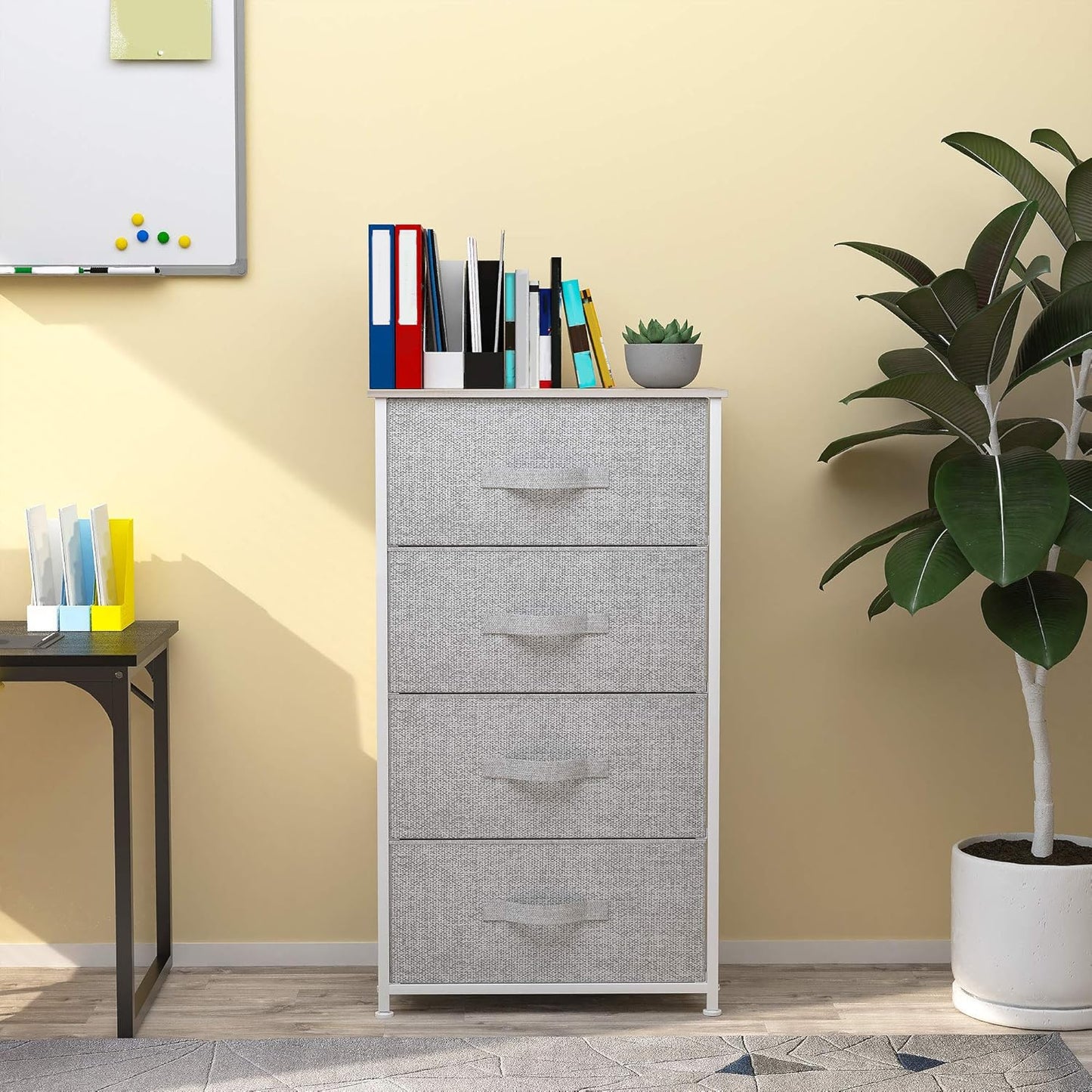 YITAHOME Dresser with 4 Drawers - Fabric Storage Tower, Organizer Unit for Living Room, Hallway, Closets