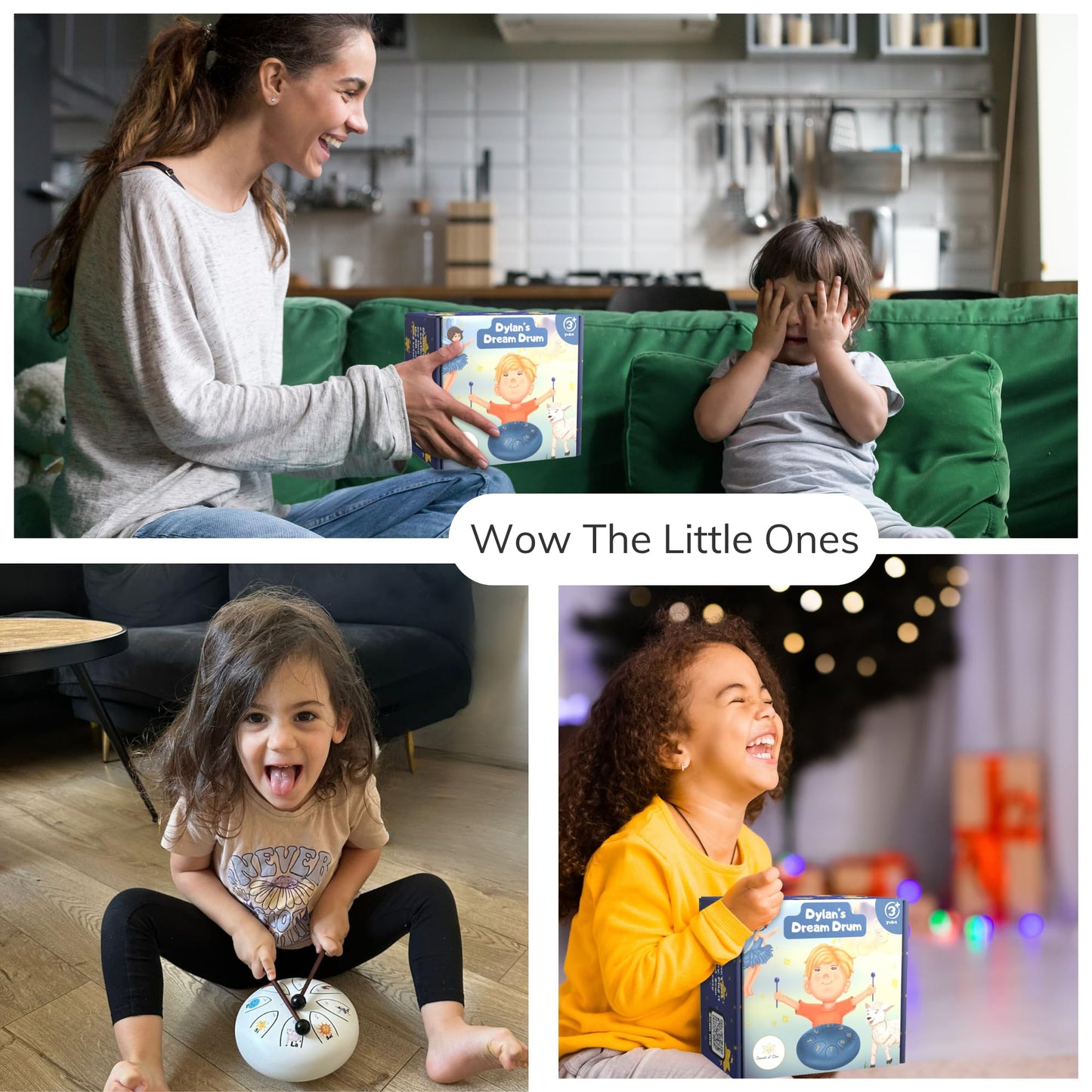 Sounds Of Silence Steel Tongue Drum - Bedtime Story and Drum - Dylan's Dream Drum Musical Gift for Children - Tongue Drum for Kids - Calming Drum, DDD-01
